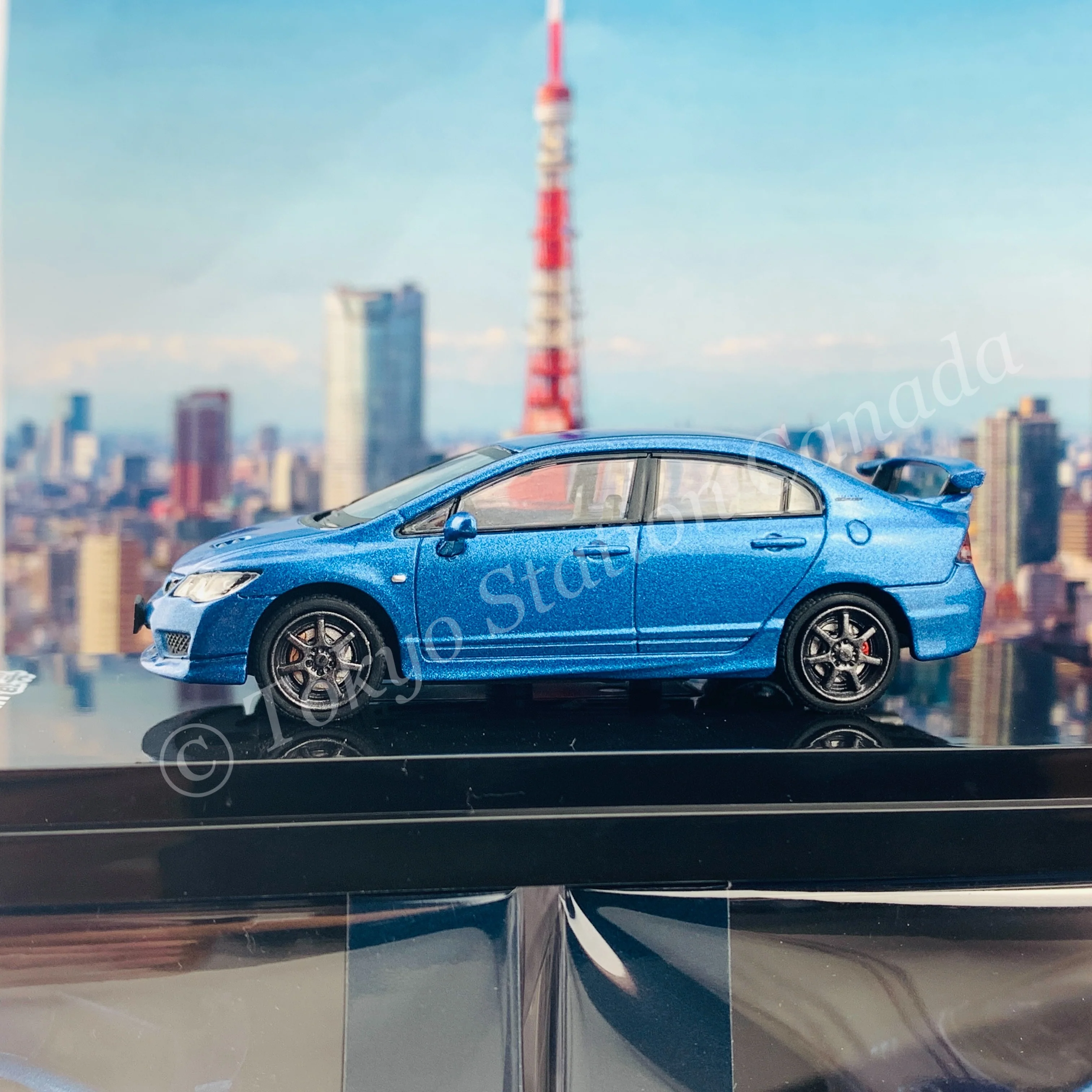 HOBBY JAPAN 1/64 Mugen Civic TYPE R (FD2) Vivid Blue HJ641003MBL - Image 3