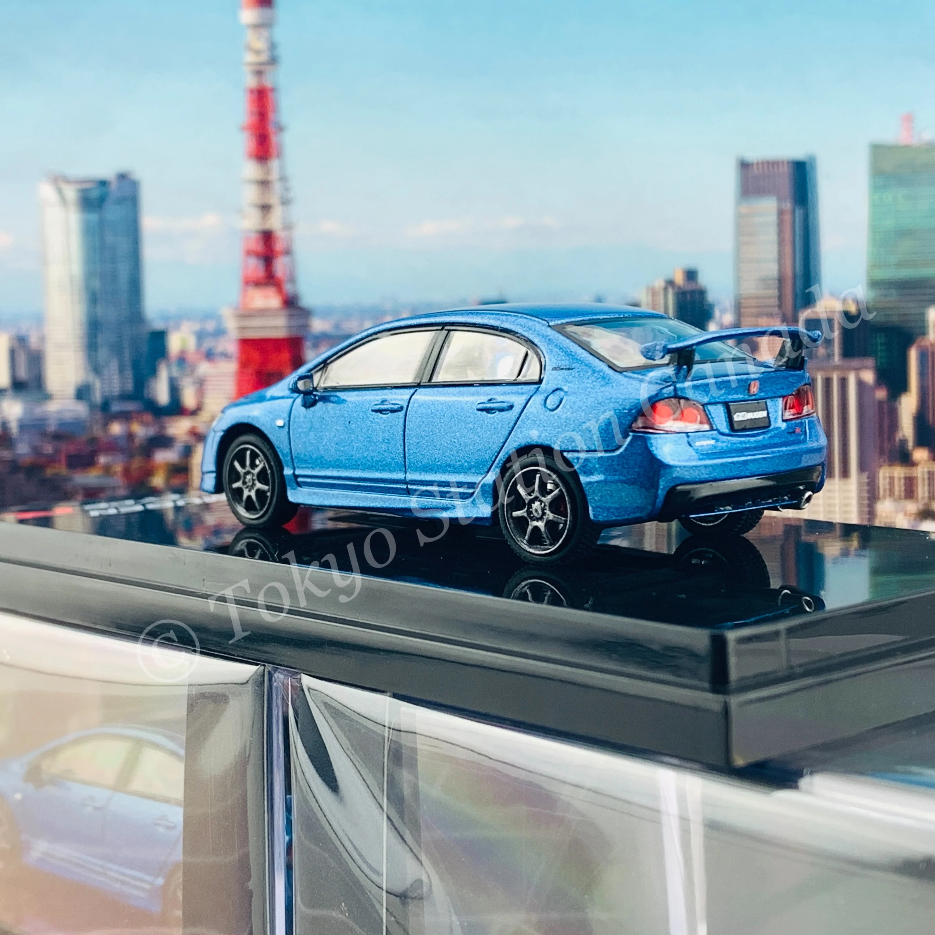 HOBBY JAPAN 1/64 Mugen Civic TYPE R (FD2) Vivid Blue HJ641003MBL - Image 4