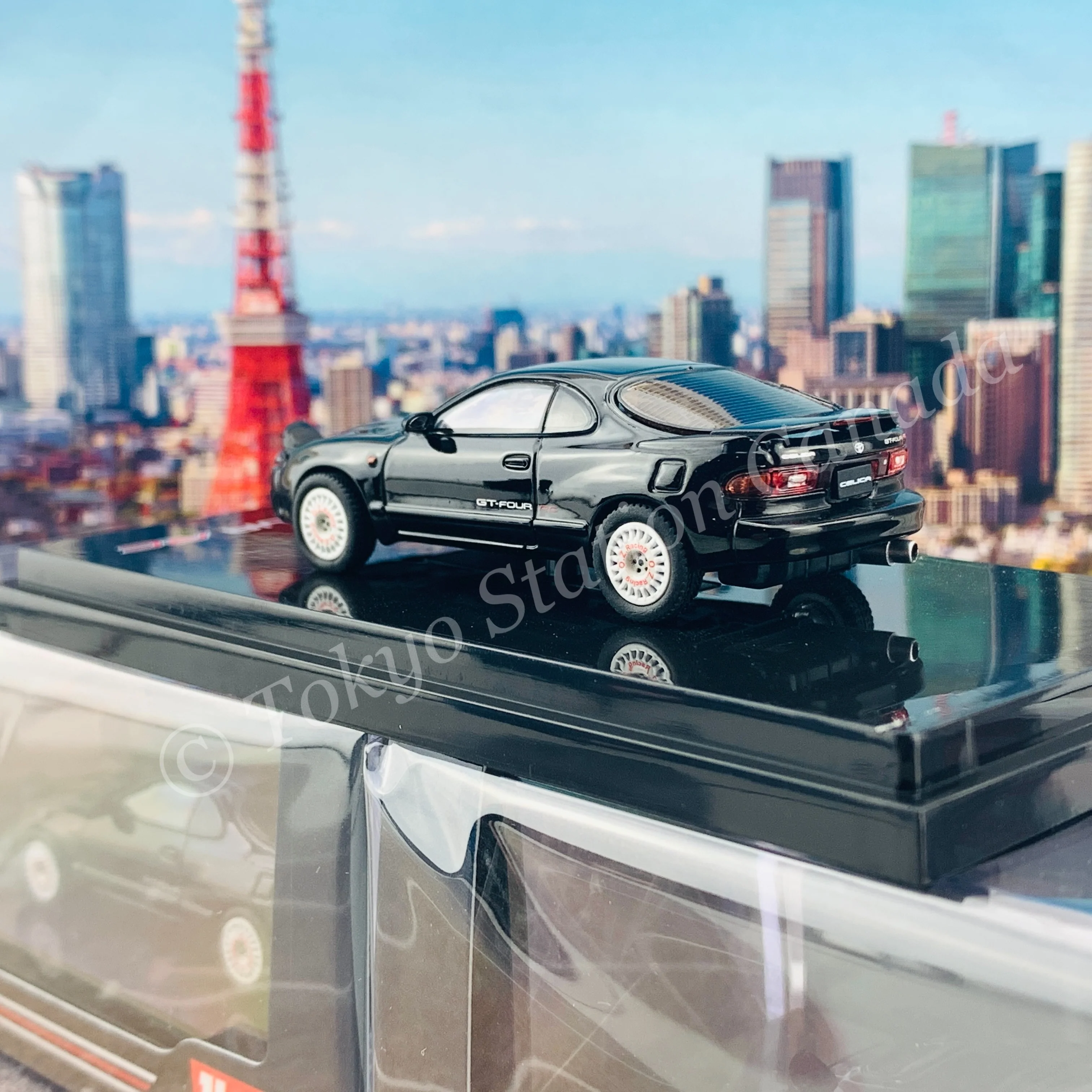 HOBBY JAPAN 1/64 Toyota CELICA GT-FOUR RC ST185 Customized Version Dish Wheel Black HJ641023CBK - Image 4