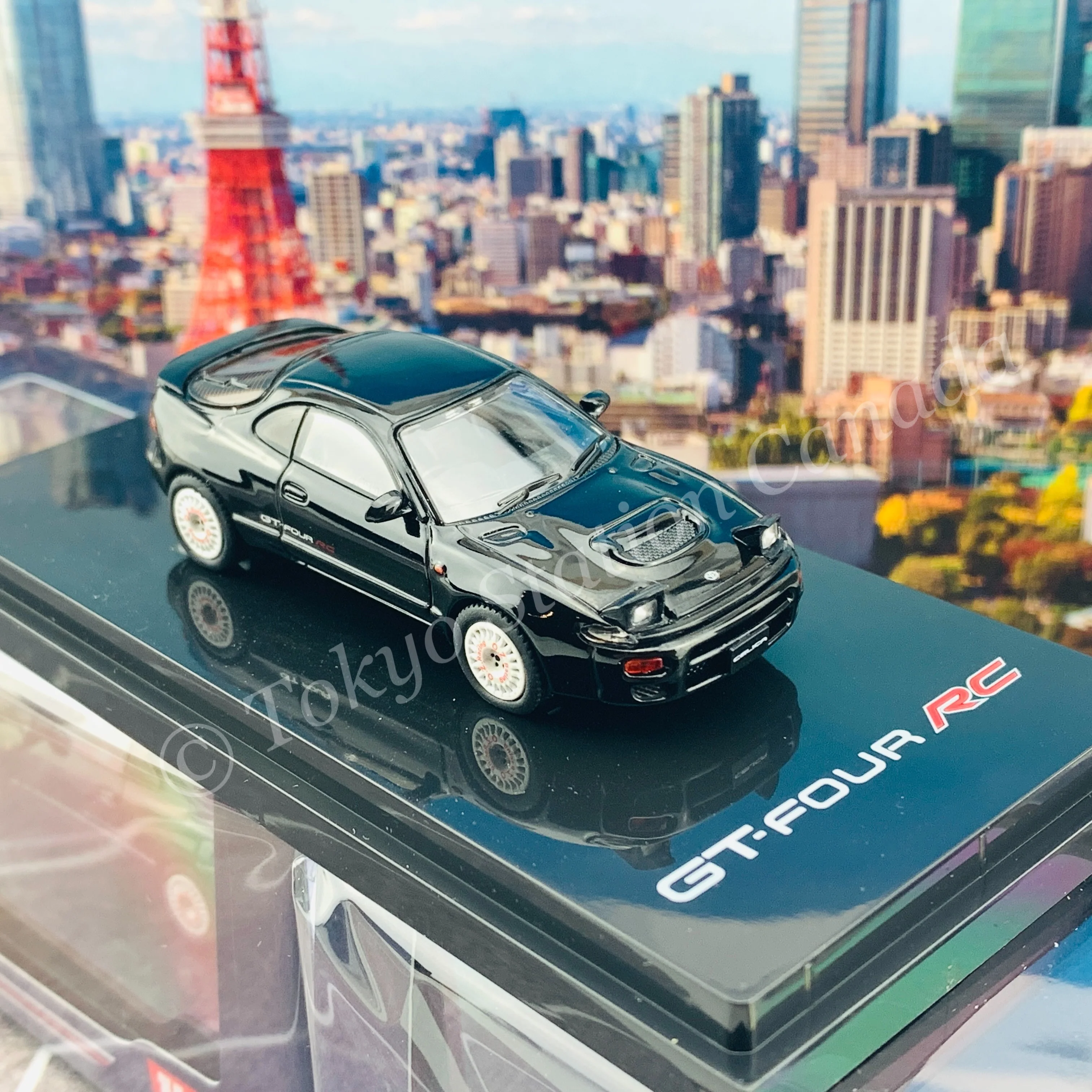 HOBBY JAPAN 1/64 Toyota CELICA GT-FOUR RC ST185 Customized Version Dish Wheel Black HJ641023CBK - Image 5