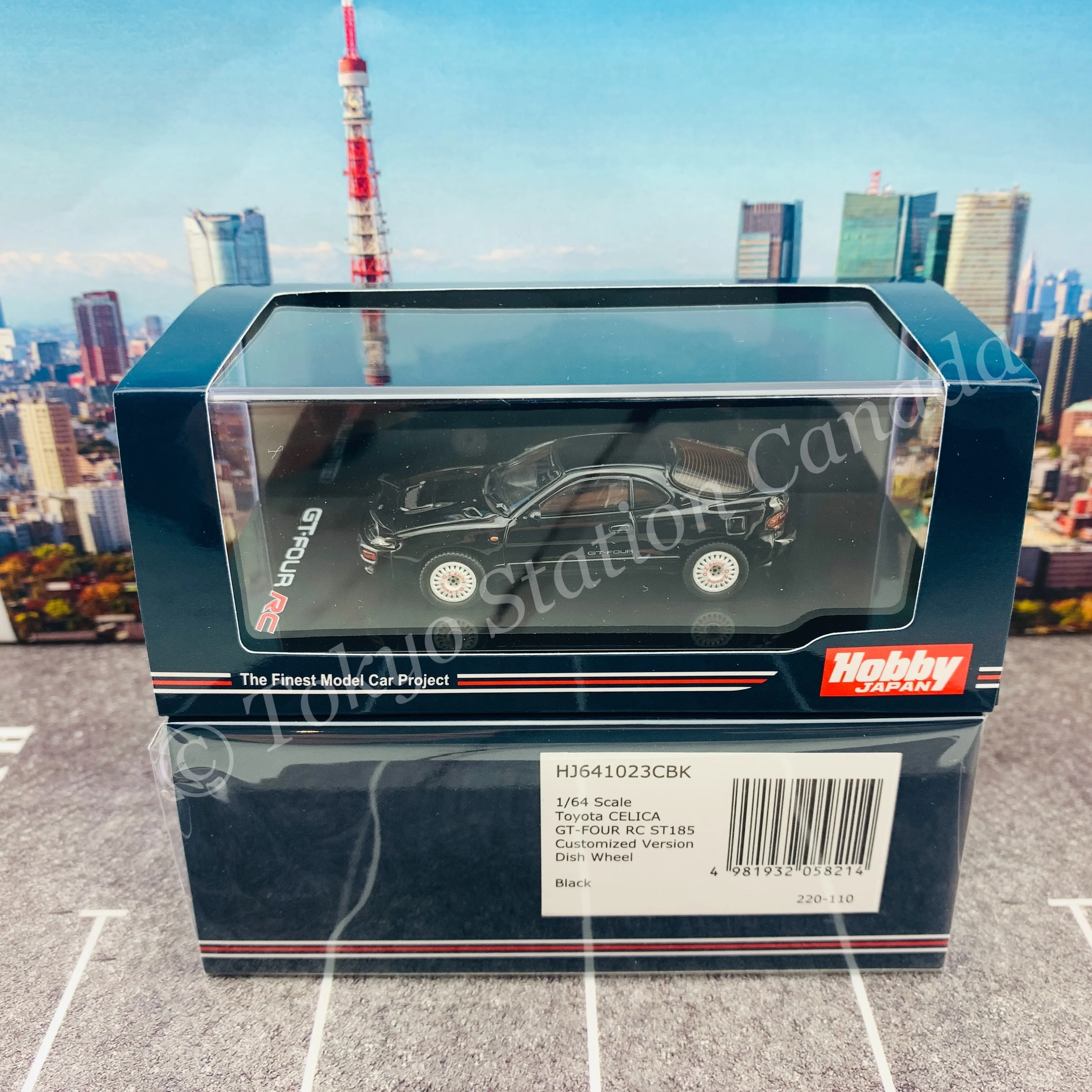 HOBBY JAPAN 1/64 Toyota CELICA GT-FOUR RC ST185 Customized Version Dish Wheel Black HJ641023CBK - Image 6