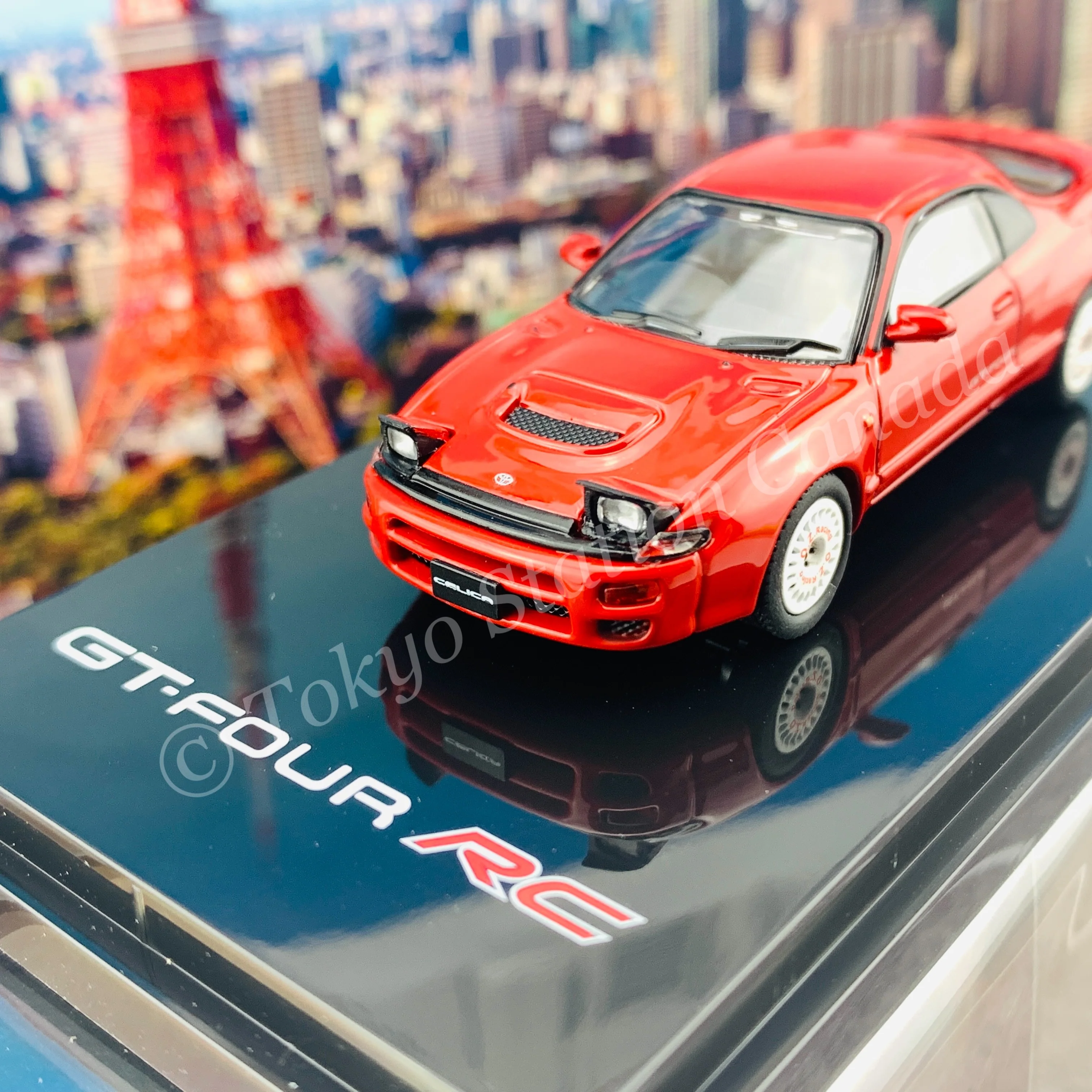 HOBBY JAPAN 1/64 Toyota CELICA GT-FOUR RC ST185 Customized Version Dish Wheel Super Red II HJ641023CR - Image 2
