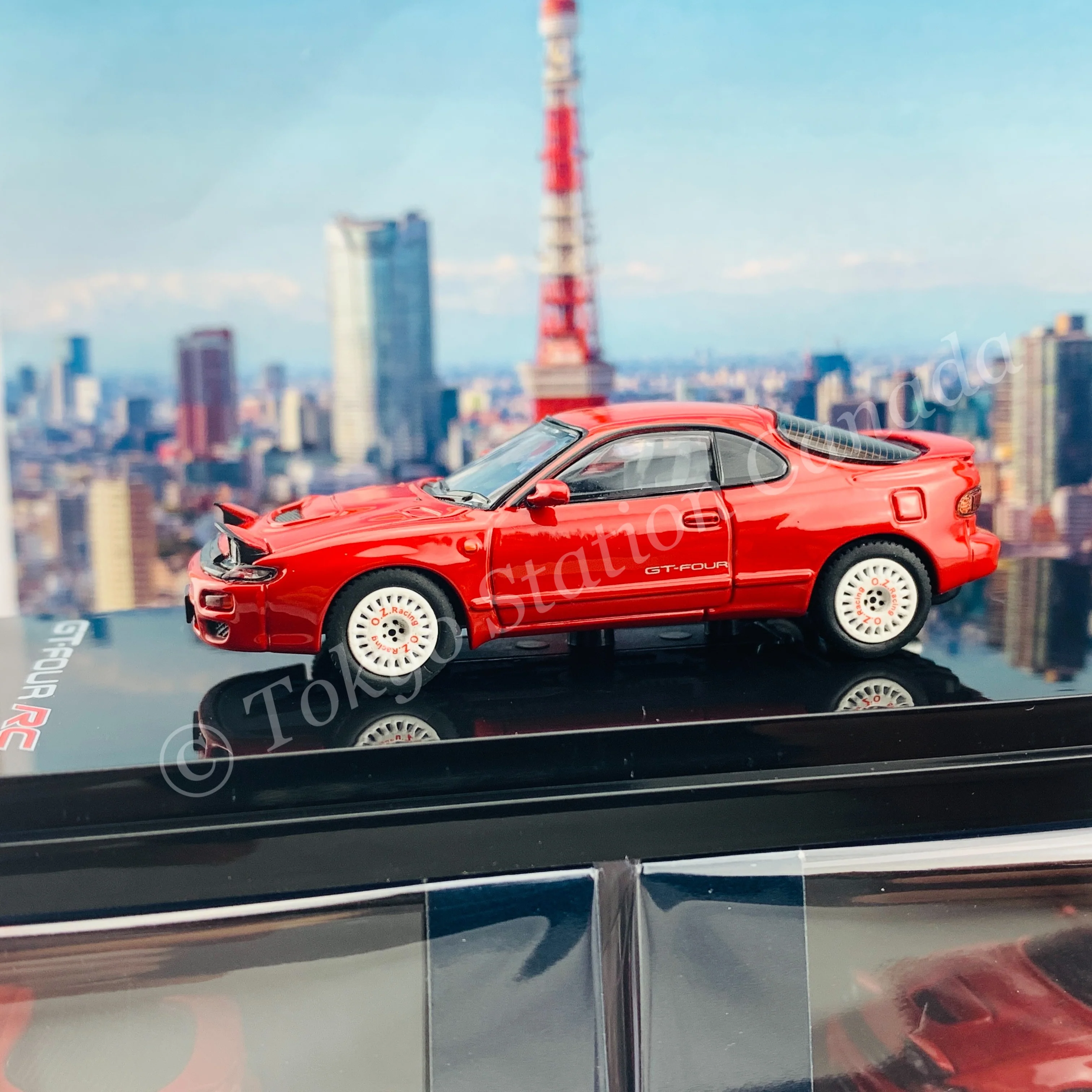 HOBBY JAPAN 1/64 Toyota CELICA GT-FOUR RC ST185 Customized Version Dish Wheel Super Red II HJ641023CR - Image 3