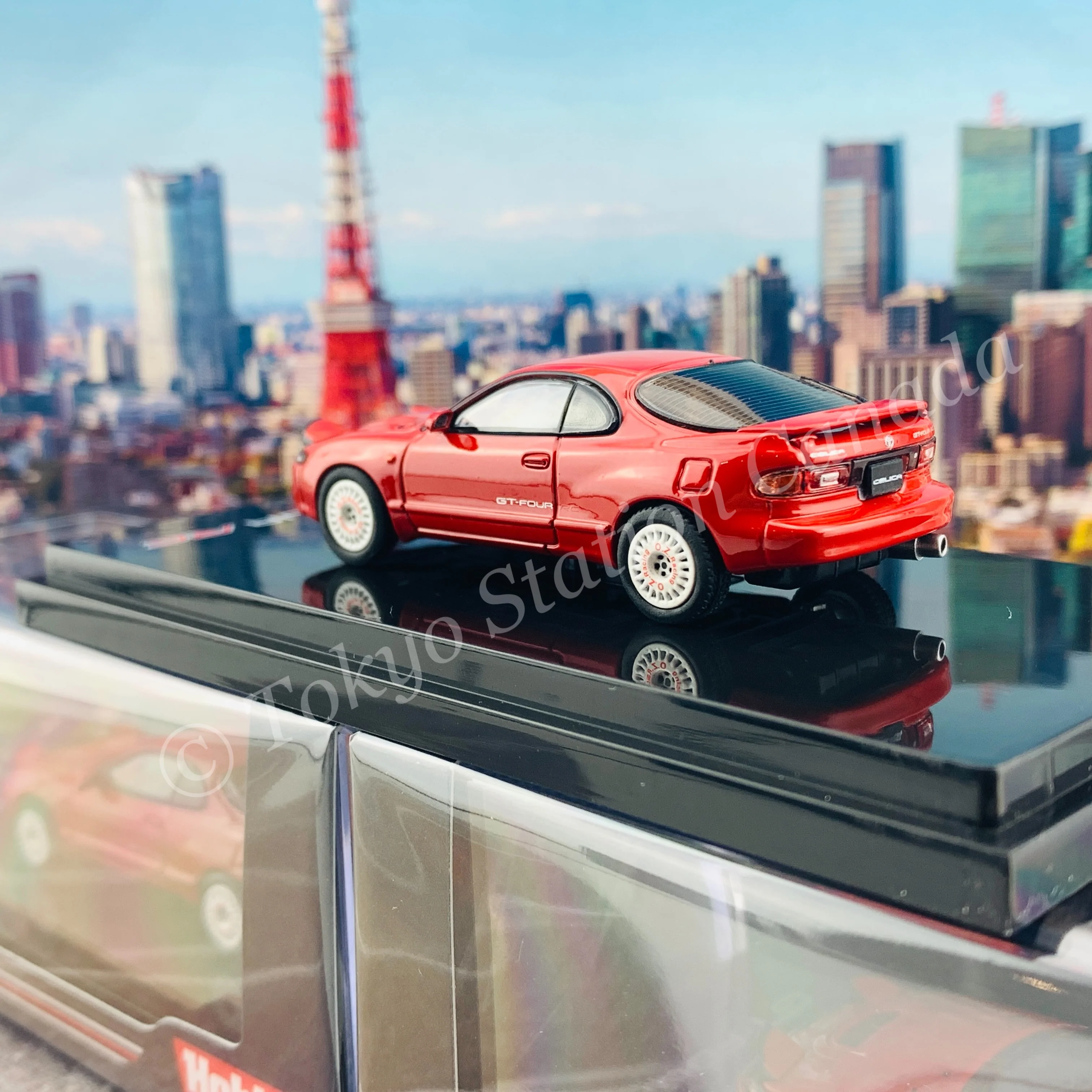 HOBBY JAPAN 1/64 Toyota CELICA GT-FOUR RC ST185 Customized Version Dish Wheel Super Red II HJ641023CR - Image 4