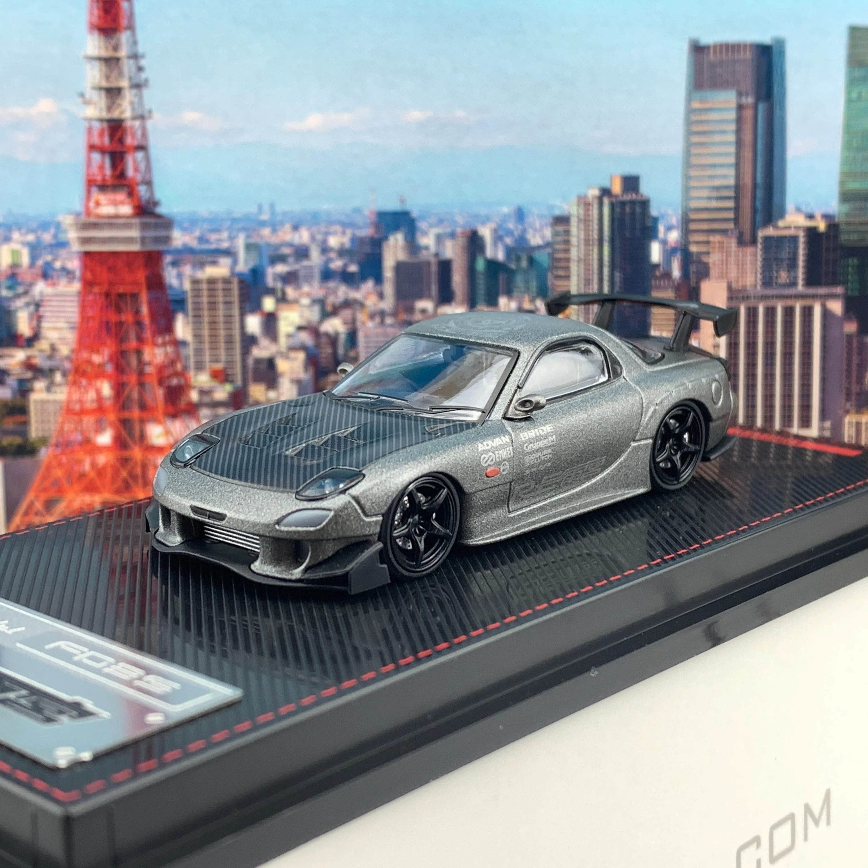 Ignition Model 1/64 Mazda RX7 FD3S RE Amemiya Titanium Gray Tarmac Works Exclusive Edition IG2061 - Image 2