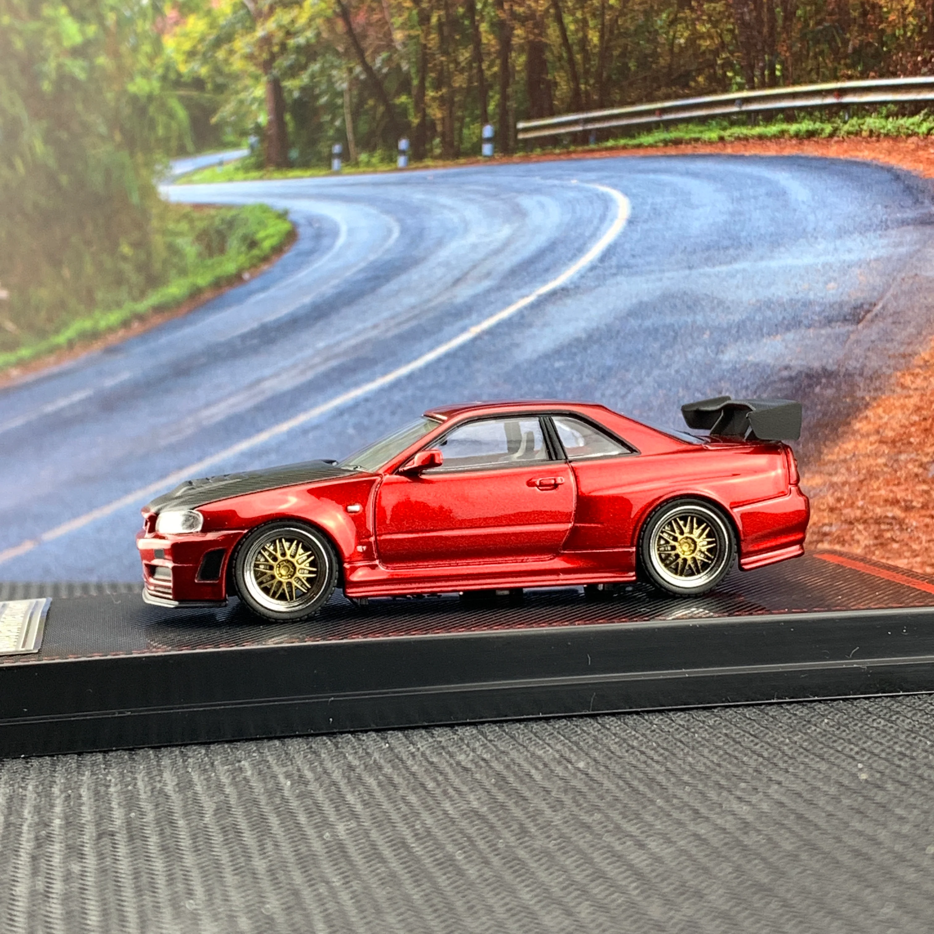 Ignition Model 1/64 Nismo R34 GTR Z-tune Red Metallic Miyazawa Mokei 2019 Limited Edition IG1871 - Image 2