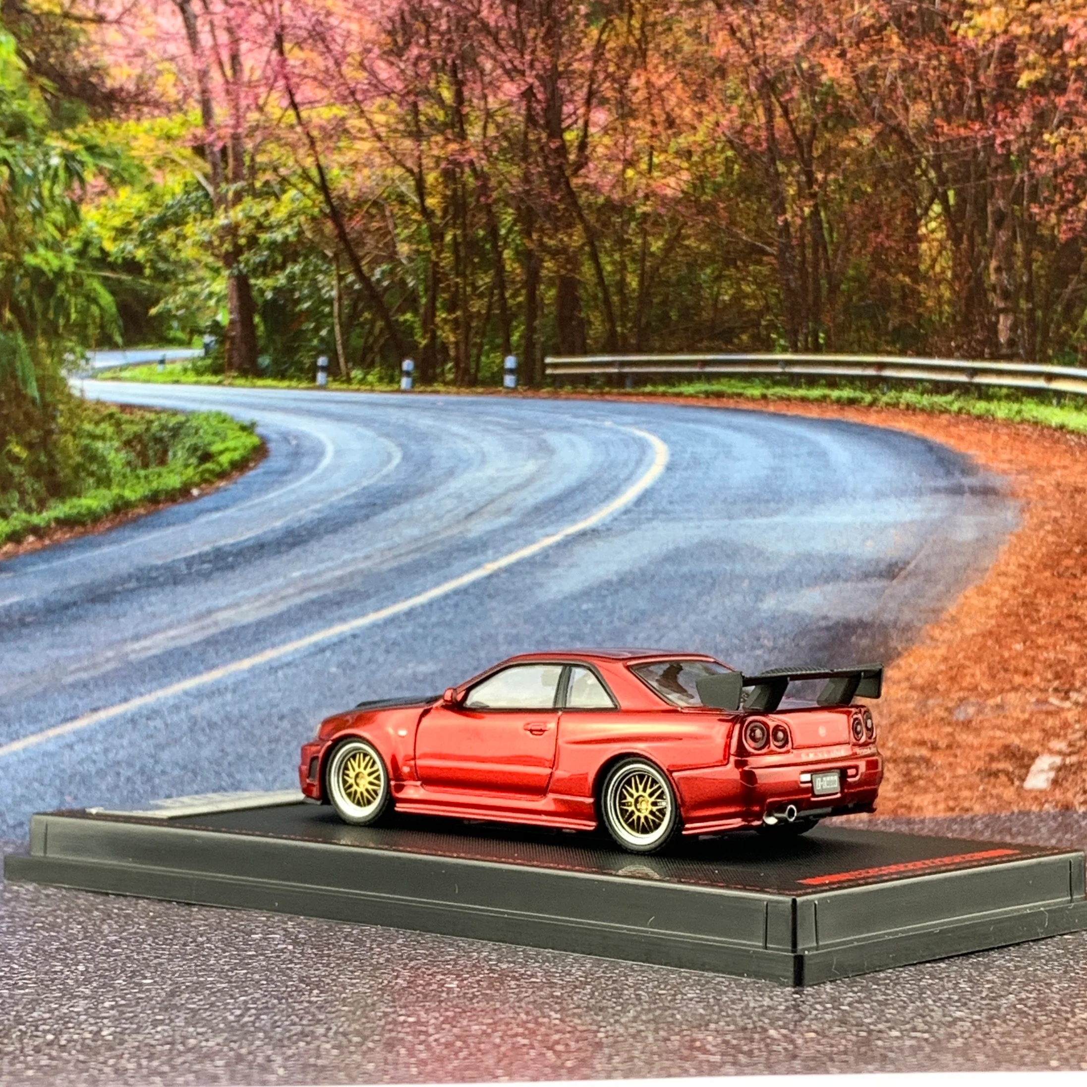 Ignition Model 1/64 Nismo R34 GTR Z-tune Red Metallic Miyazawa Mokei 2019 Limited Edition IG1871 - Image 3
