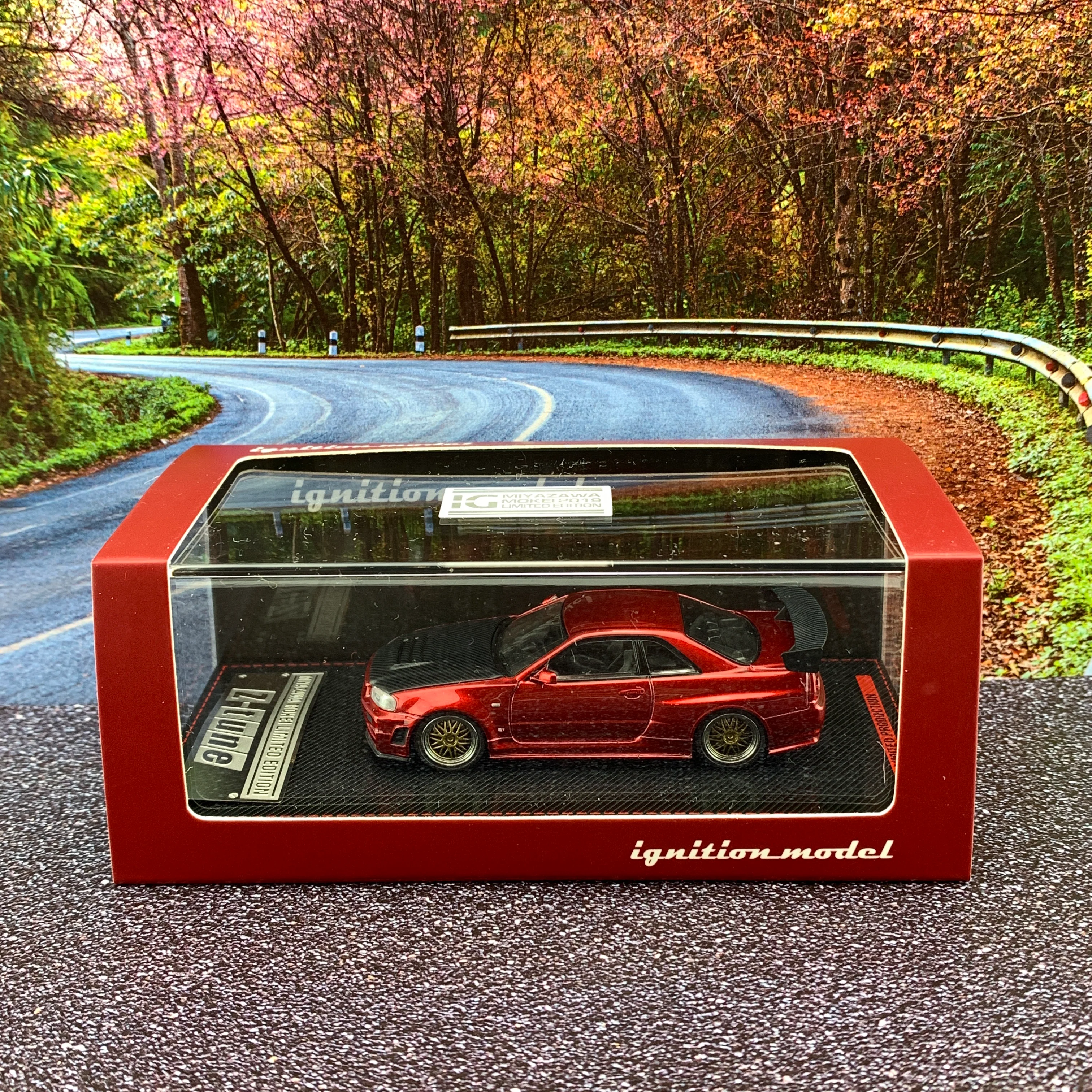 Ignition Model 1/64 Nismo R34 GTR Z-tune Red Metallic Miyazawa Mokei 2019 Limited Edition IG1871 - Image 5