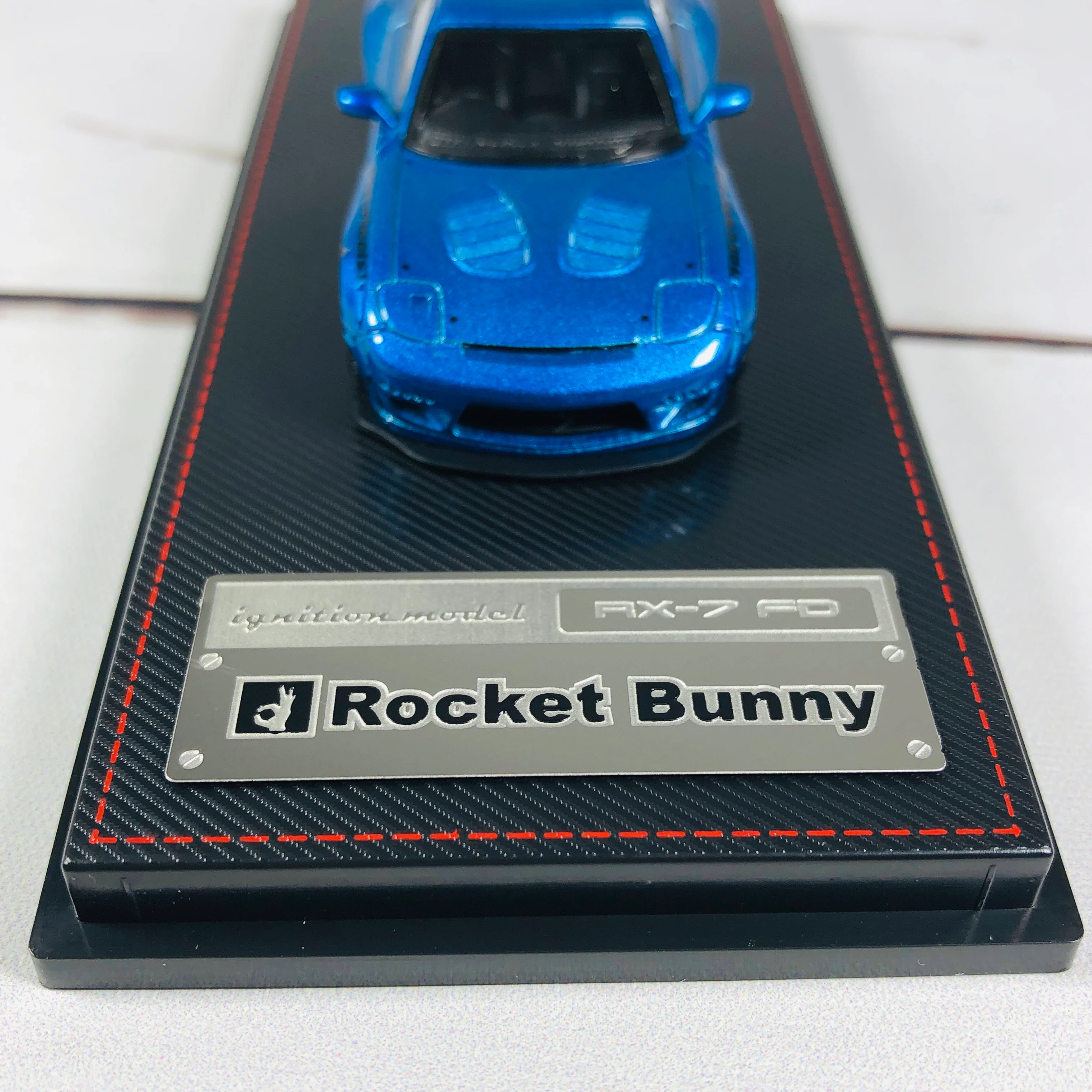 Ignition Model 1/64 Rocket Bunny RX7 (FD3S) Blue Metallic - Tarmac Works Exclusive Color - Image 3