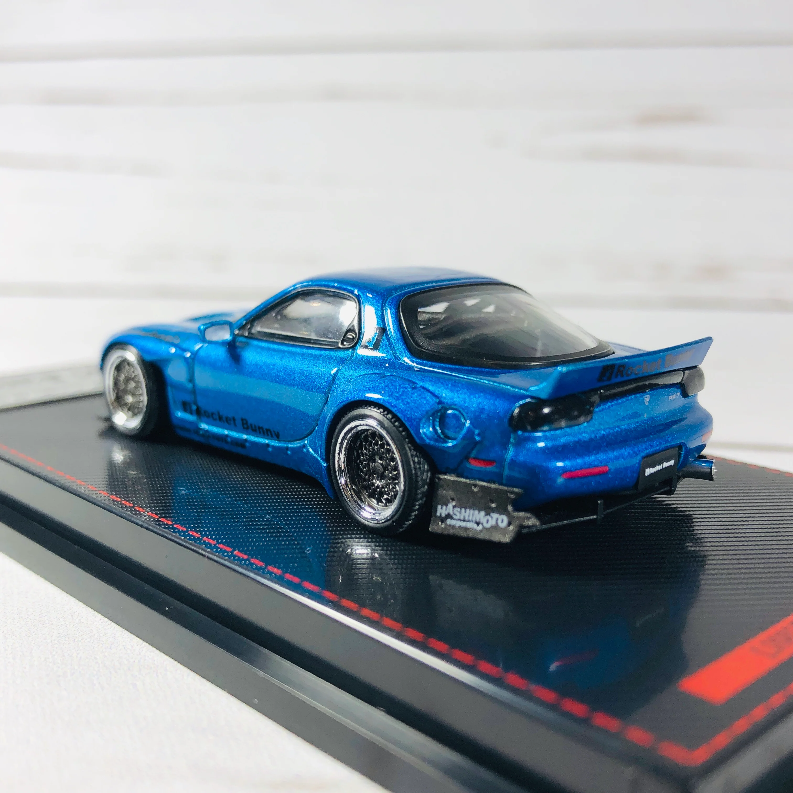 Ignition Model 1/64 Rocket Bunny RX7 (FD3S) Blue Metallic - Tarmac Works Exclusive Color - Image 5