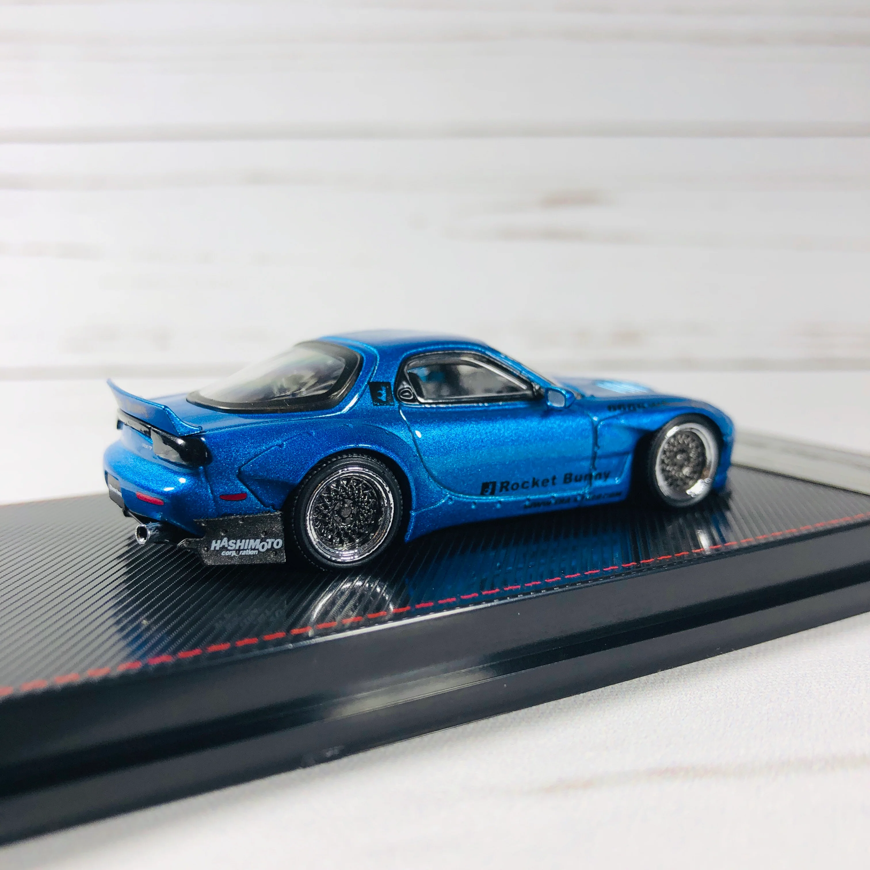 Ignition Model 1/64 Rocket Bunny RX7 (FD3S) Blue Metallic - Tarmac Works Exclusive Color - Image 6