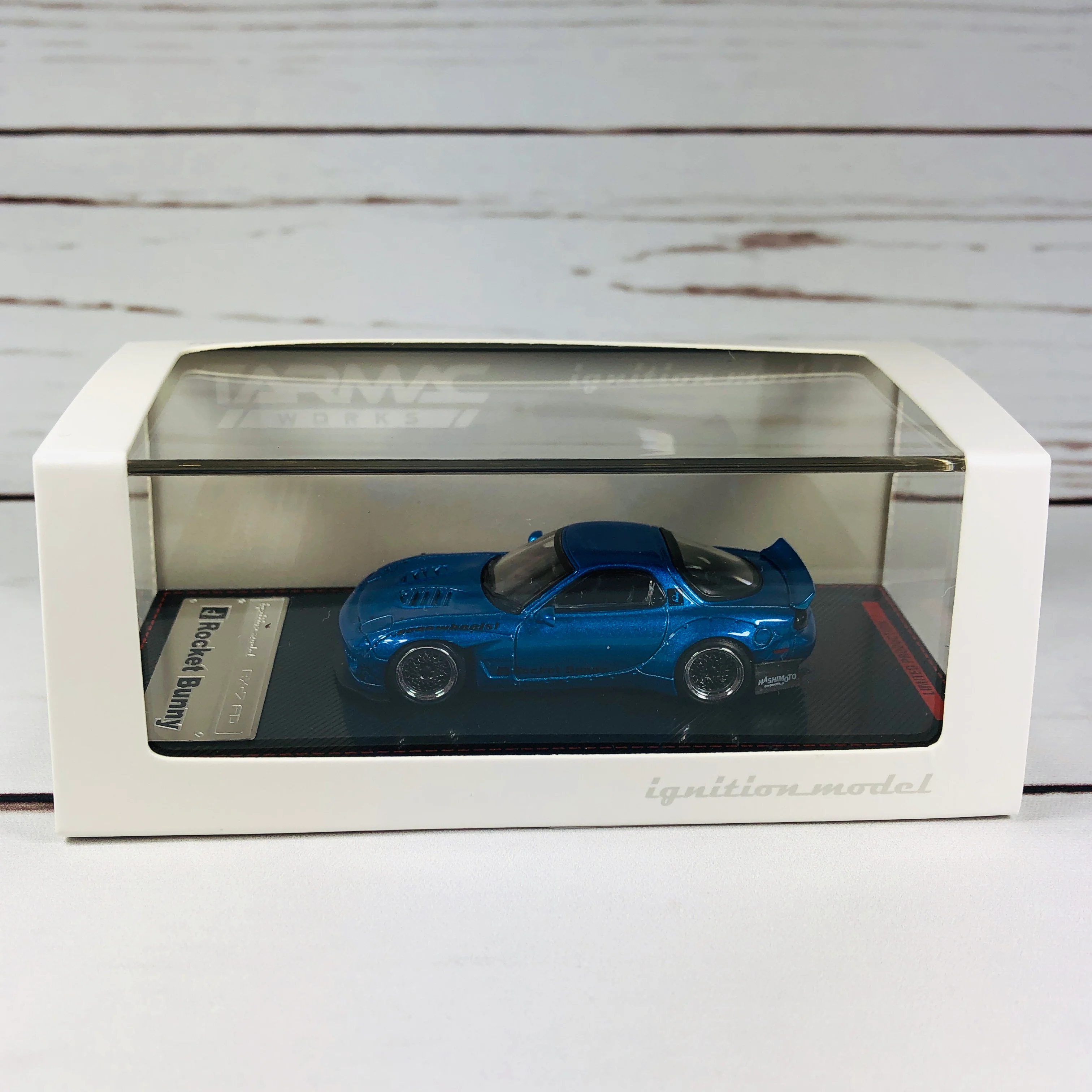 Ignition Model 1/64 Rocket Bunny RX7 (FD3S) Blue Metallic - Tarmac Works Exclusive Color - Image 9