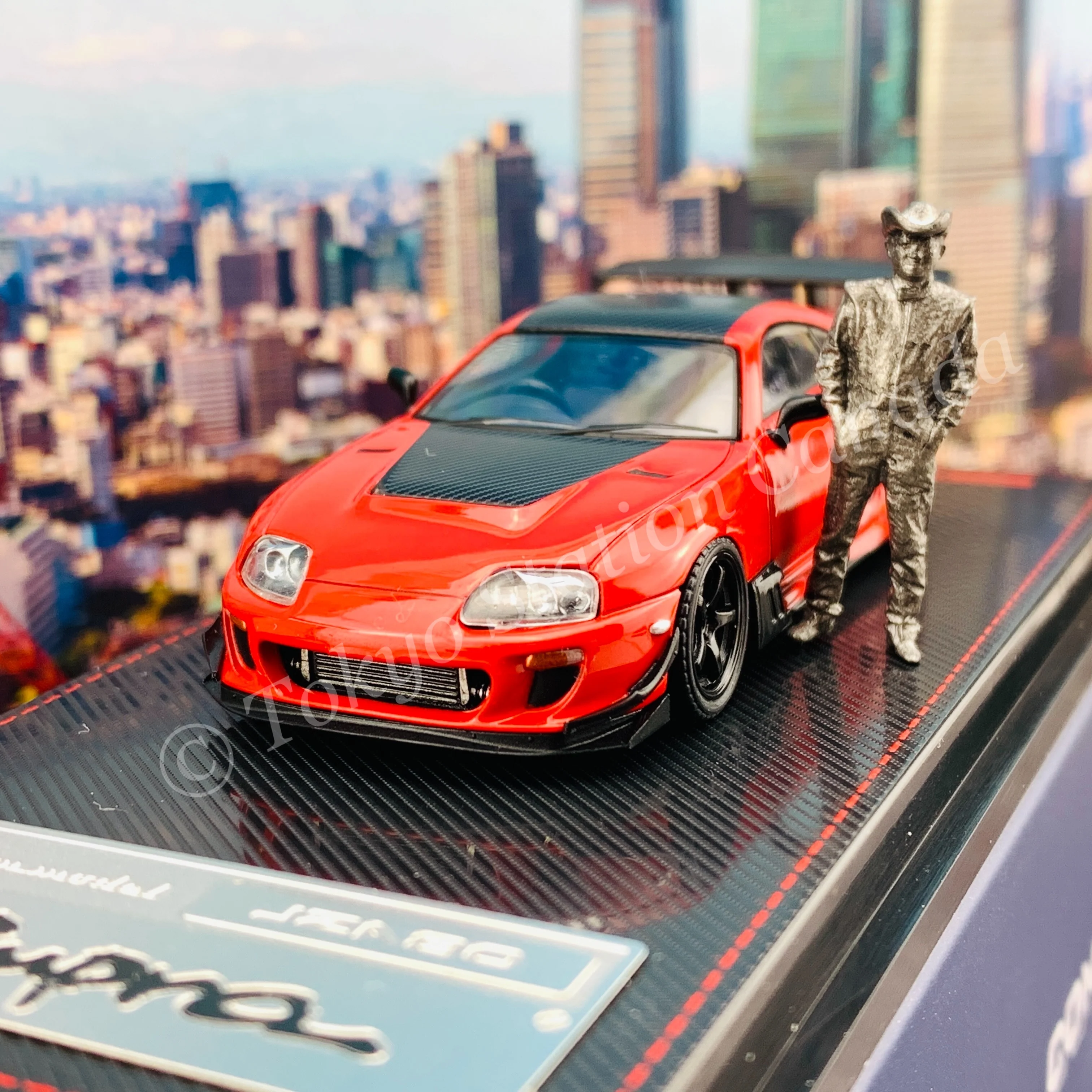 Ignition Model 1/64 Toyota Supra (JZA80) RZ Orido-Street Version RED with Mr. Orido IG2240 - Image 3