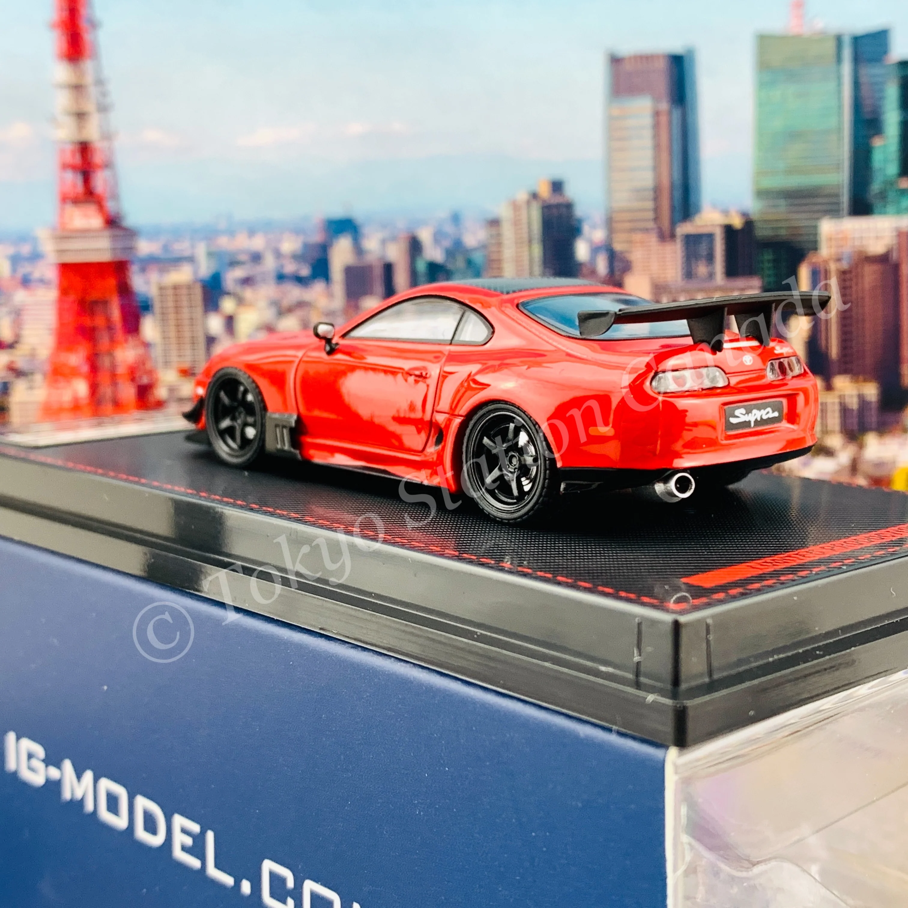 Ignition Model 1/64 Toyota Supra (JZA80) RZ Orido-Street Version RED with Mr. Orido IG2240 - Image 5