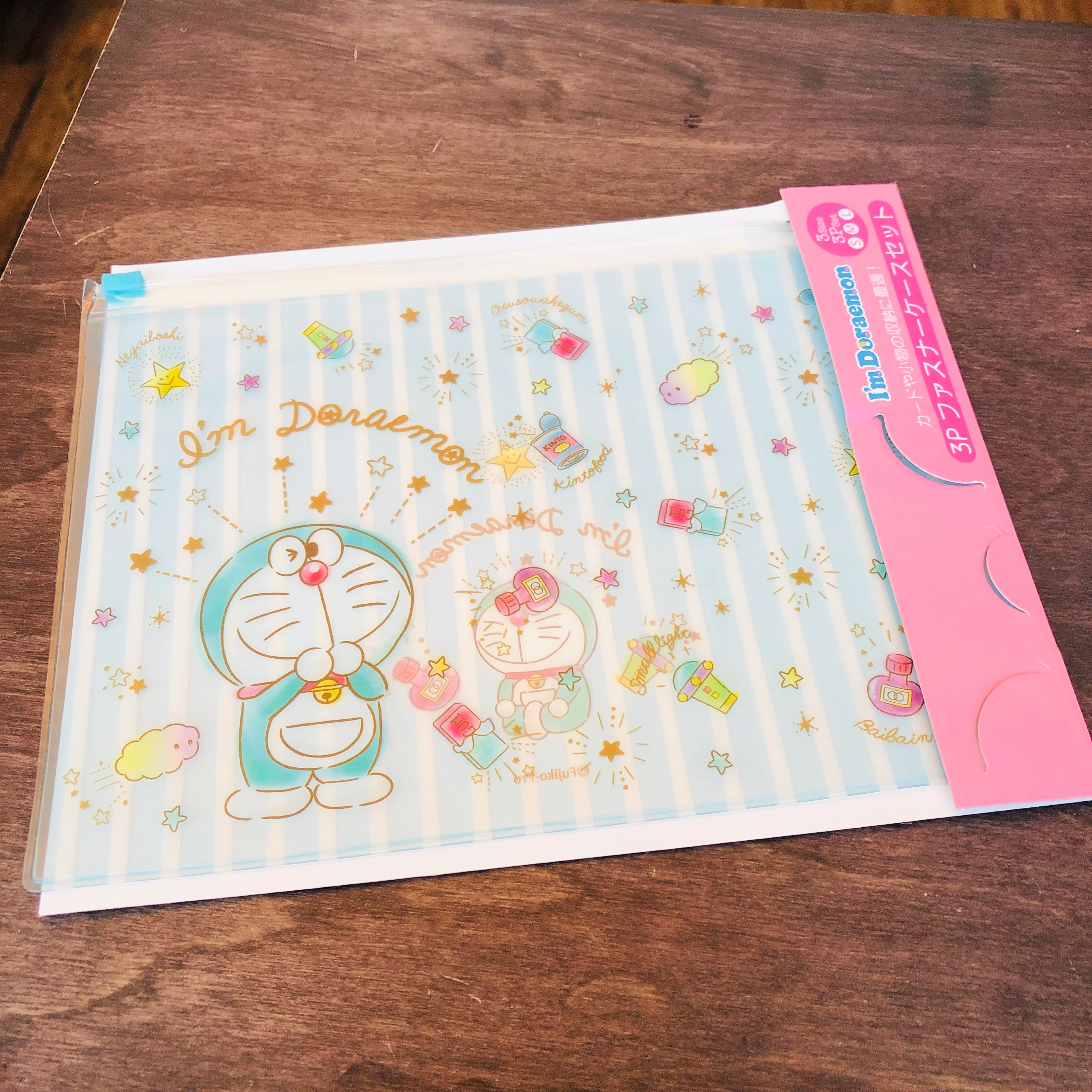 I'm Doraemon Fastener Case 3P Pastel Color Set ID-5533103KP - Image 2