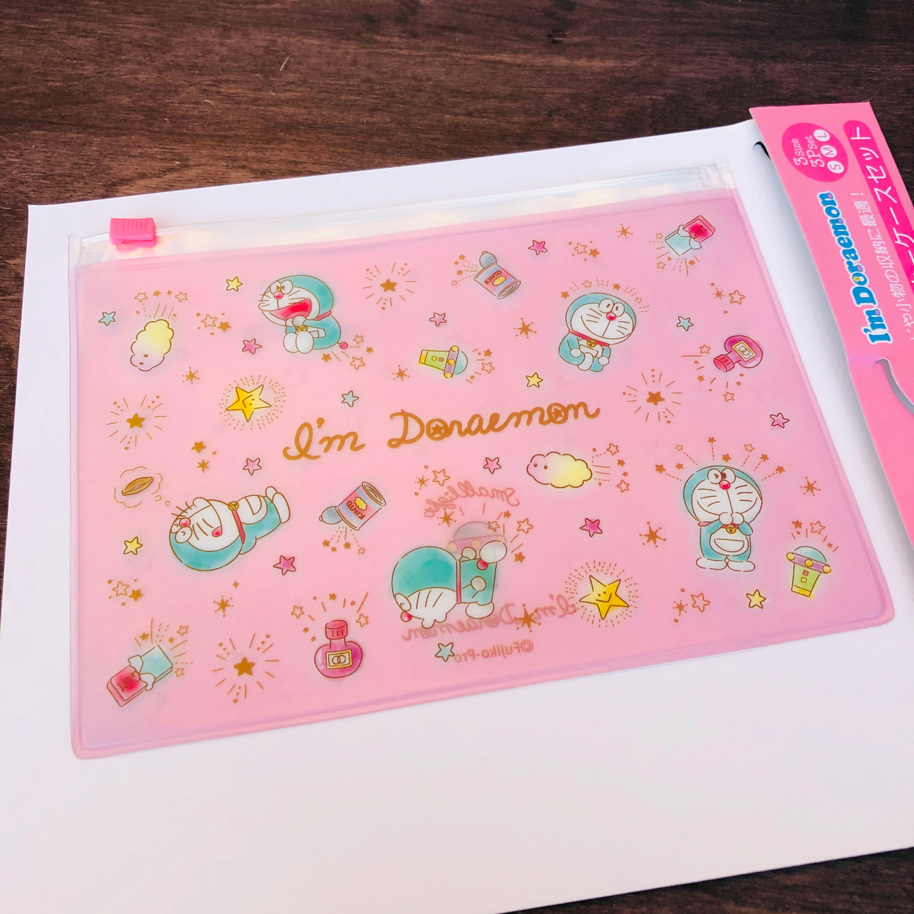 I'm Doraemon Fastener Case 3P Pastel Color Set ID-5533103KP - Image 3