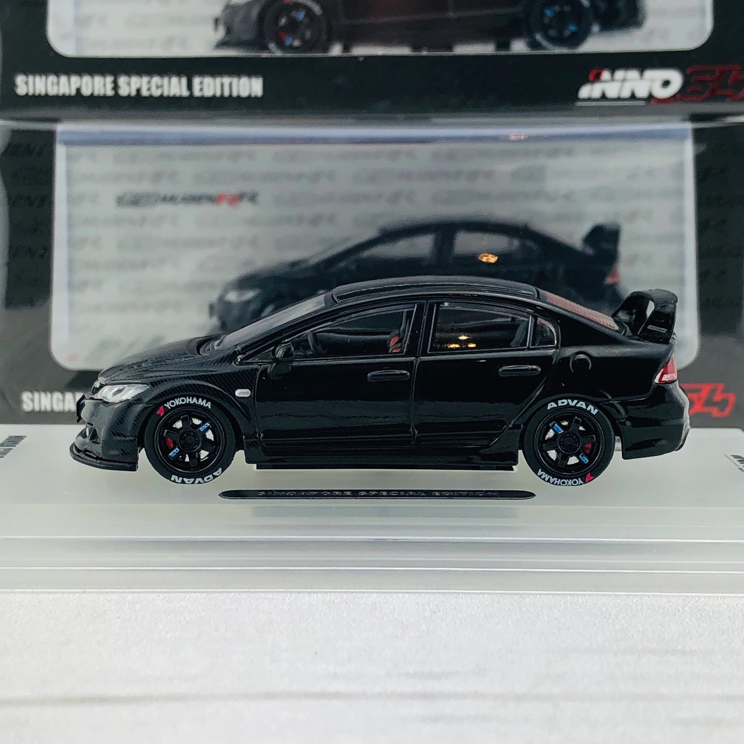 INNO64 1/64 HONDA CIVIC FD2 Mugen RR (Singapore Special Edition) IN64-FD2R-BLSG  **Limited Qty** - Image 2