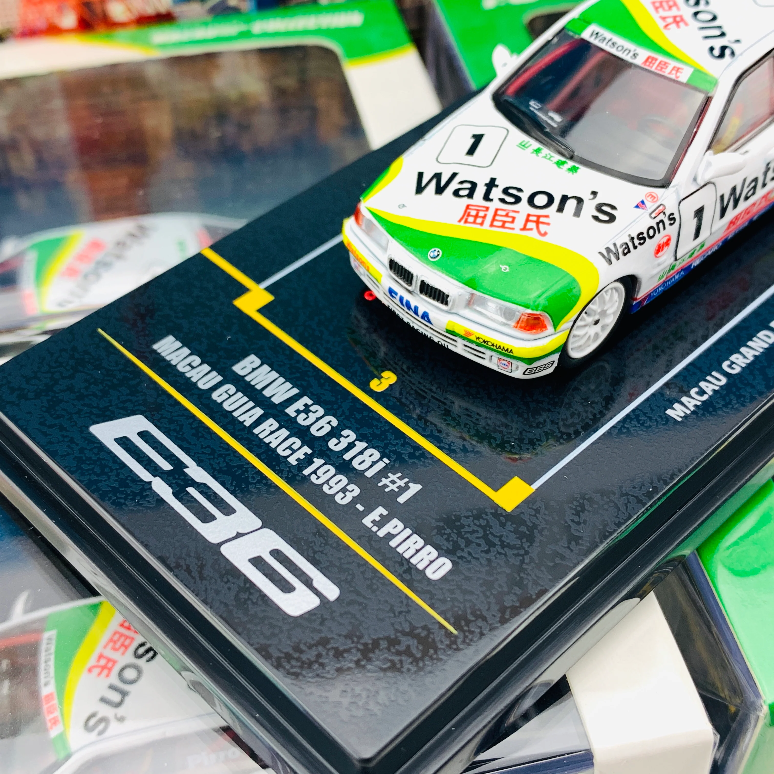 INNO64 1/64 Macau Grand Prix Special Edition 2019 BMW E36 318i #1 Macua Guia Race 1993 - E.Pirro IN64-MGP19-318i01 - Image 3