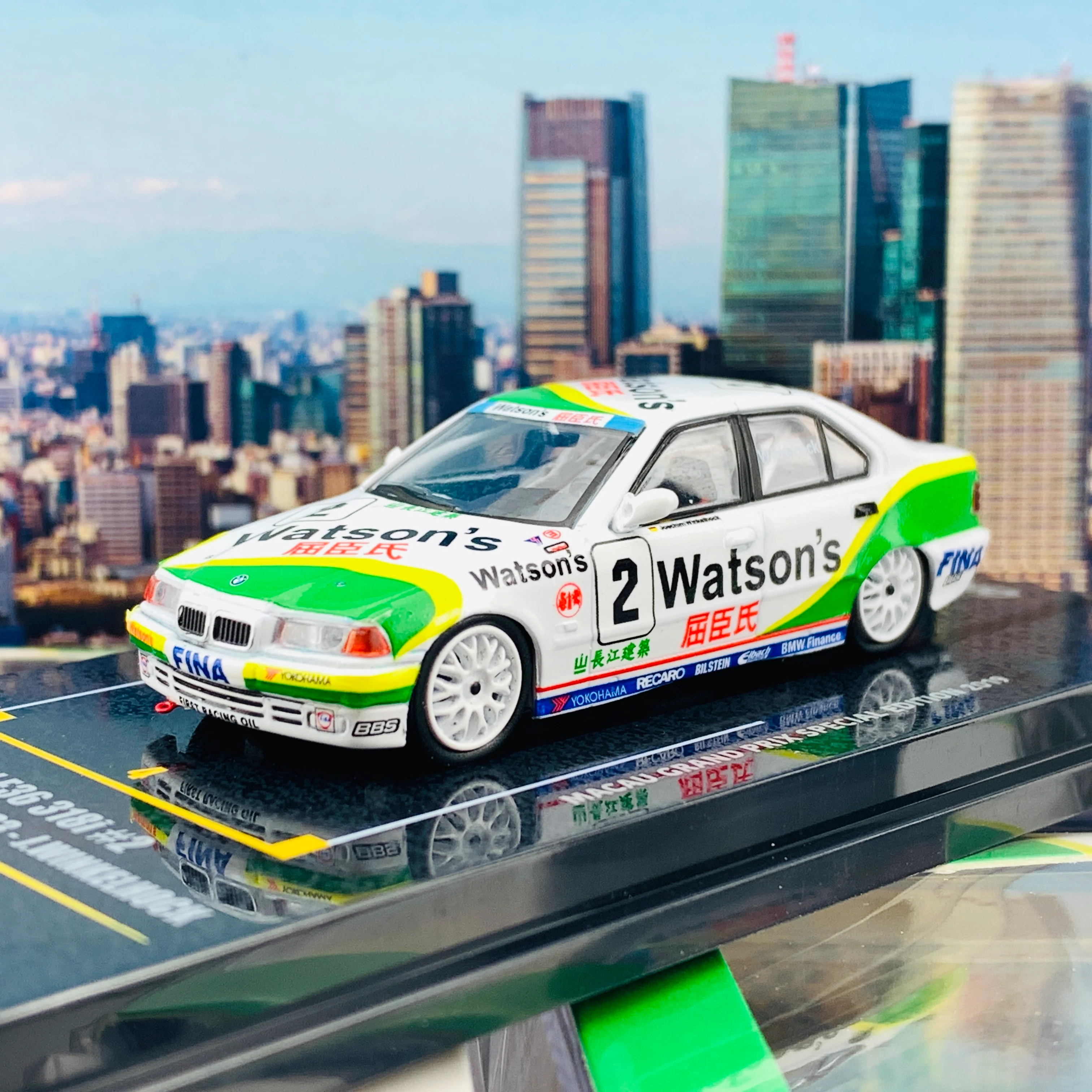 INNO64 1/64 Macau Grand Prix Special Edition 2019 BMW E36 318i #2 Macua Guia Race 1993 - J.Winkelhock IN64-MGP19-318i02 - Image 2