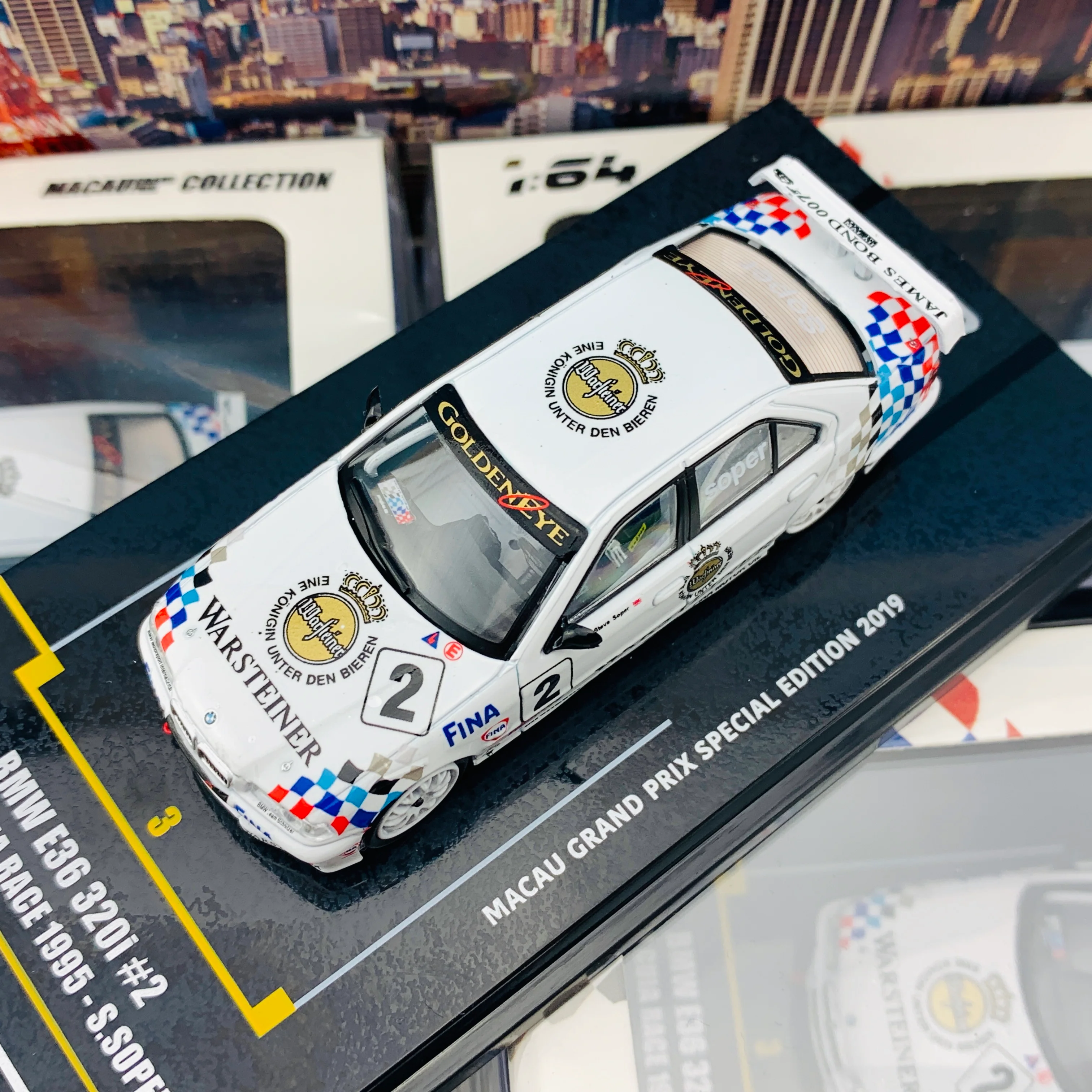 INNO64 1/64 Macau Grand Prix Special Edition 2019 BMW E36 320i #2 Macau Guia Race 1995 - S.Soper IN64-MGP19-320i02 - Image 4