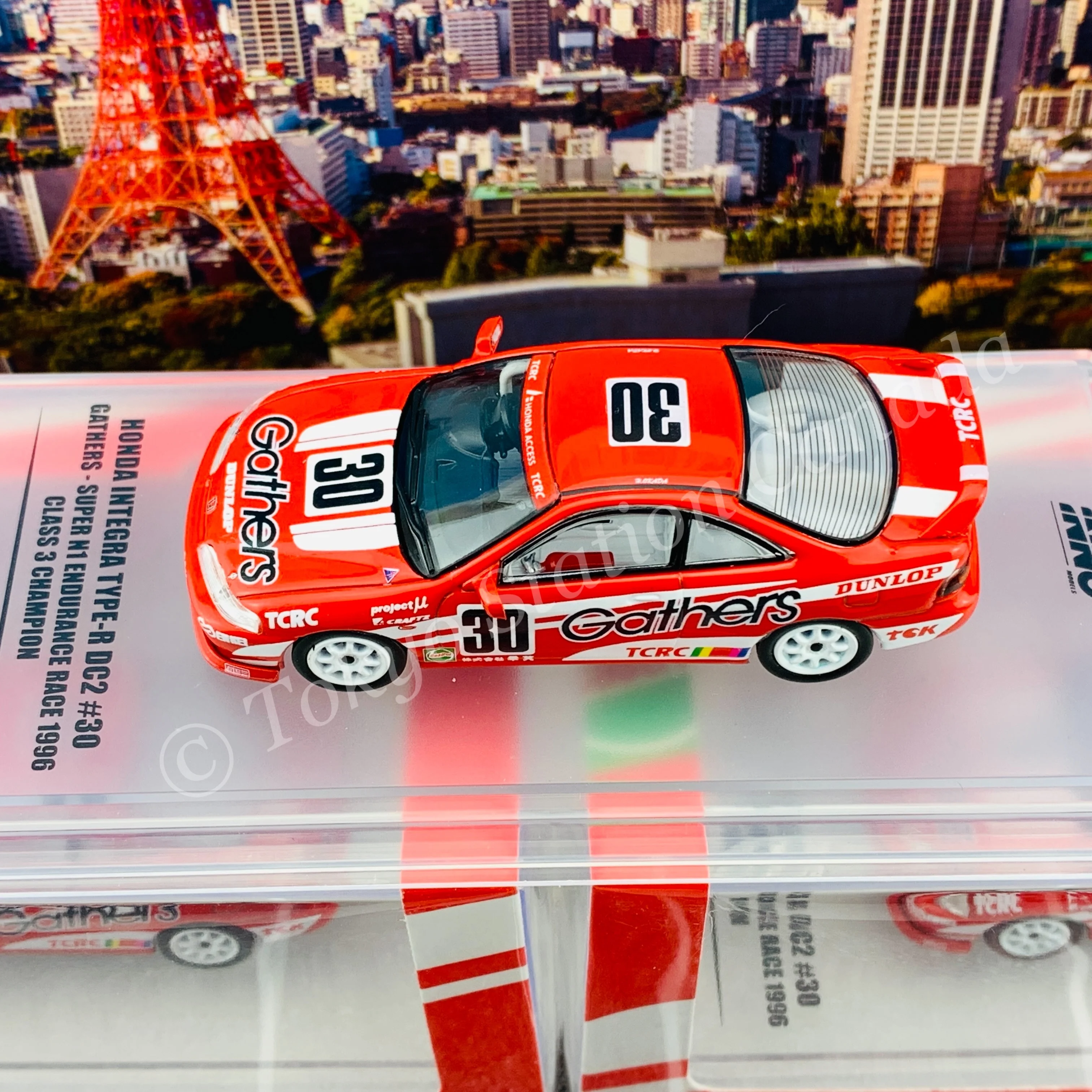 INNO64 1/64 HONDA INTEGRA TYPE-R DC2 #30 “GATHERS” Super N1 Endurance Race 1996 Class 3 Champion IN64-DC2-GAT - Image 5
