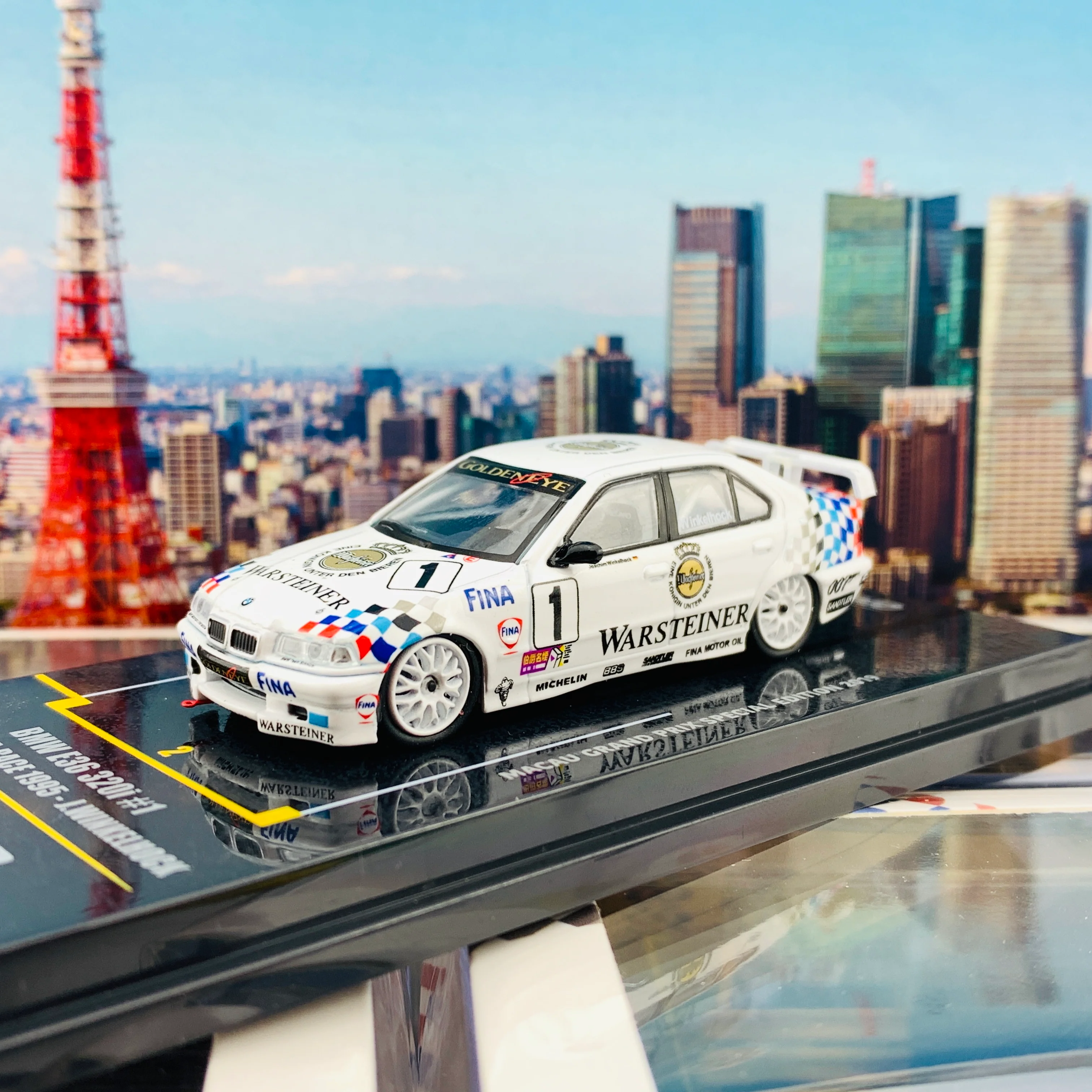 INNO64 1/64 Macau Grand Prix Special Edition 2019 BMW E36 320i #1 Macau Guia Race 1995 - J.Winkelhock IN64-MGP19-320i01 - Image 2