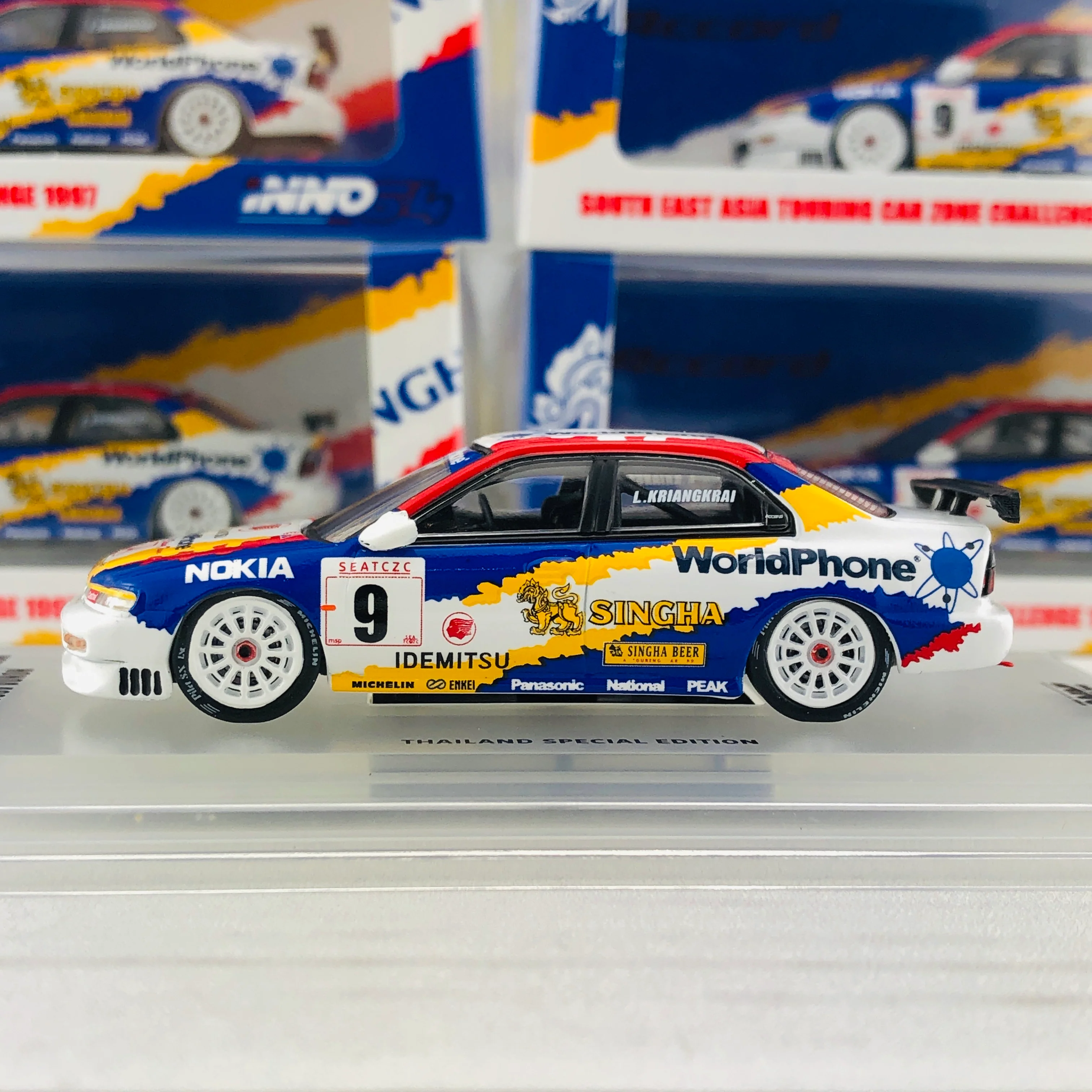 INNO64 Honda Accord CD6 #9 "World Phone Singha Racing Team" SEATCZC 1997 Thailand Special Edition IN64-CD6-SEATCZC - Image 2