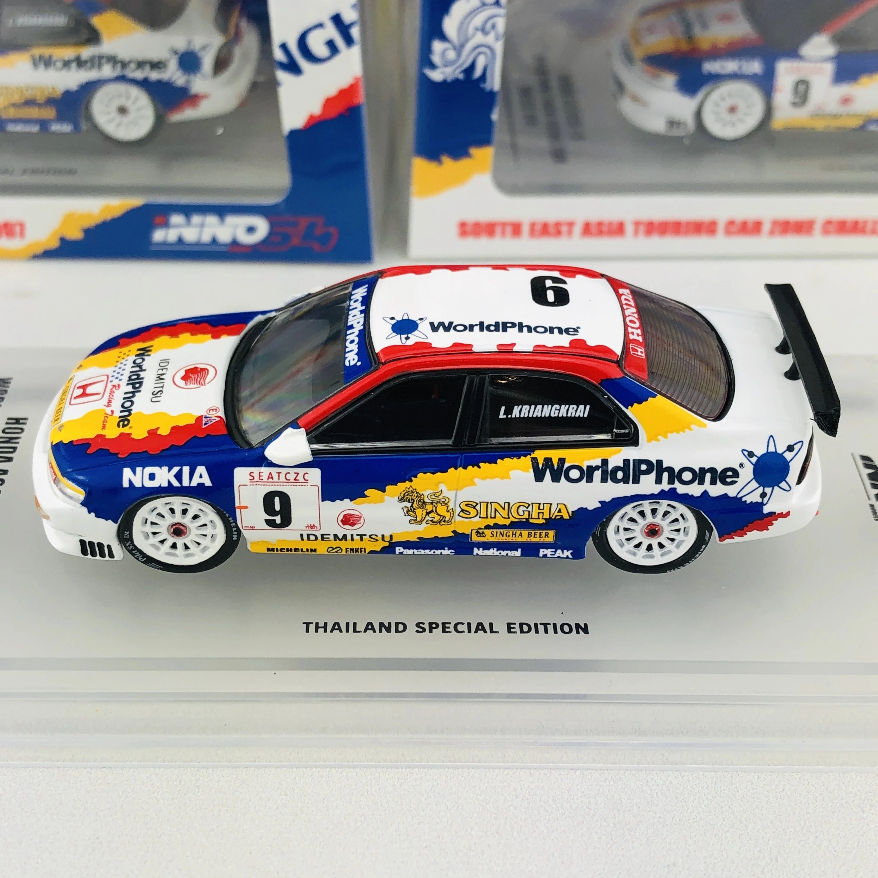 INNO64 Honda Accord CD6 #9 "World Phone Singha Racing Team" SEATCZC 1997 Thailand Special Edition IN64-CD6-SEATCZC - Image 7