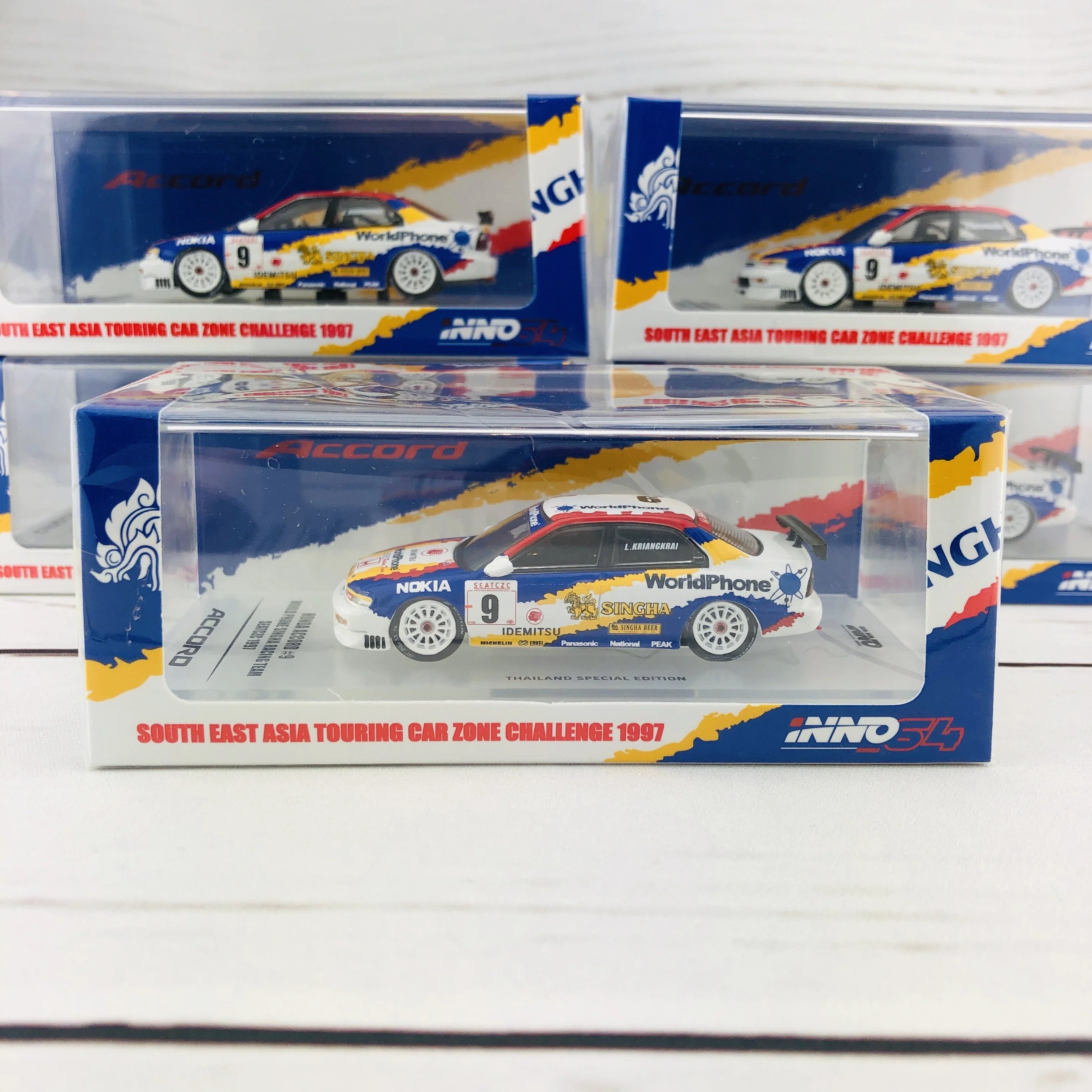 INNO64 Honda Accord CD6 #9 "World Phone Singha Racing Team" SEATCZC 1997 Thailand Special Edition IN64-CD6-SEATCZC - Image 9