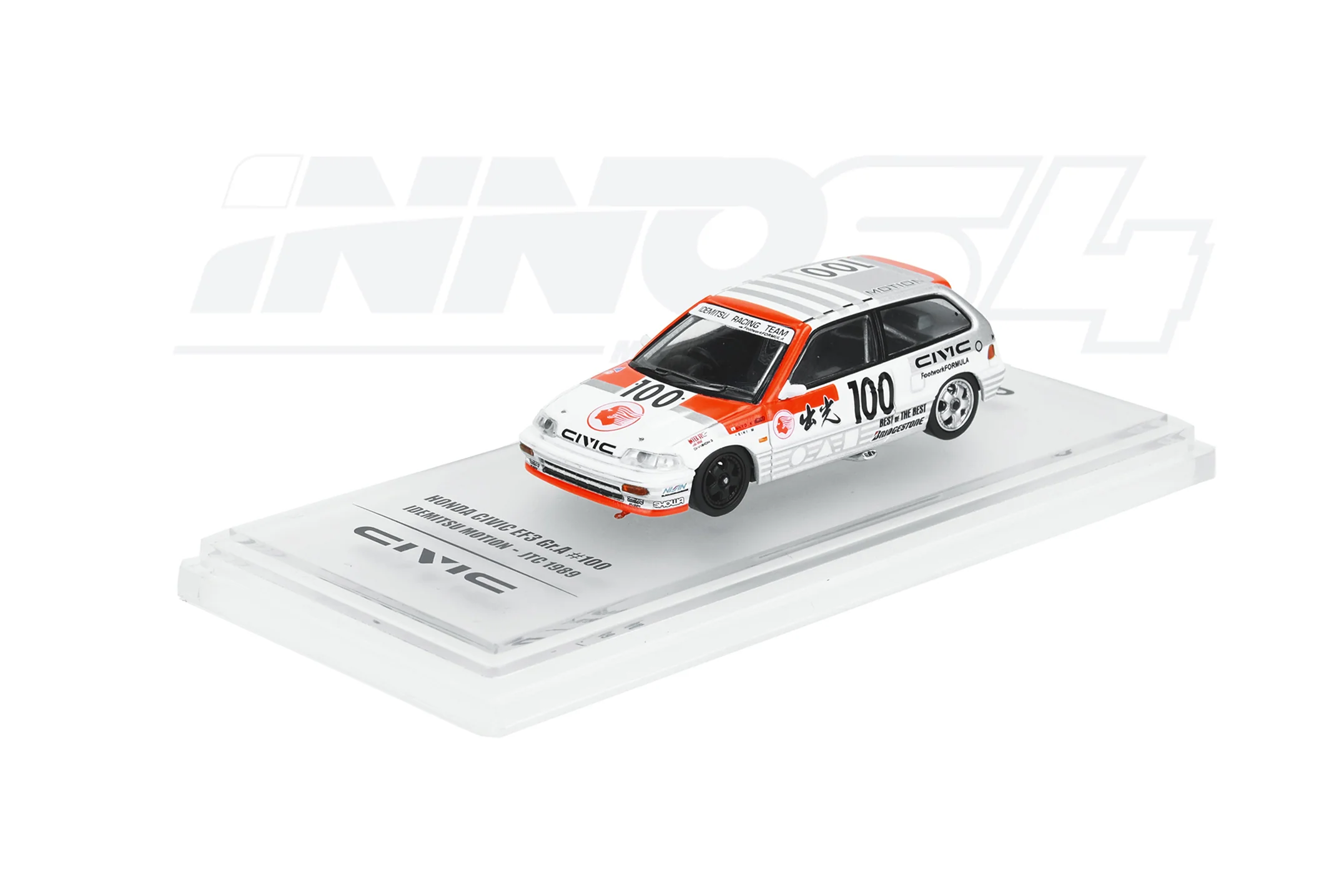 INNO64 HONDA CIVIC EF3 Gr.A #100 “IDEMITSU MOTION”” JTC 1989″ IN64-EF3-IDE - Image 3