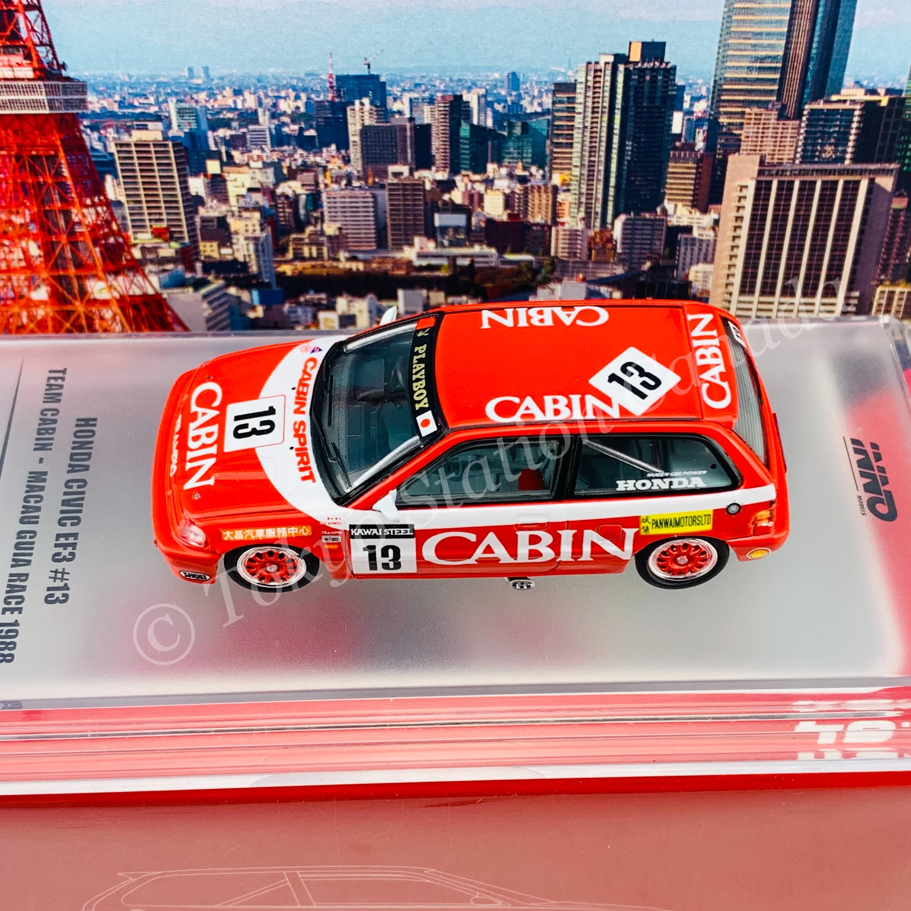 INNO64 HONDA CIVIC EF3 Gr.A #13 TEAM CABIN MACAU GUIA RACE 1988 IN64-EF3-13CBM - Image 4