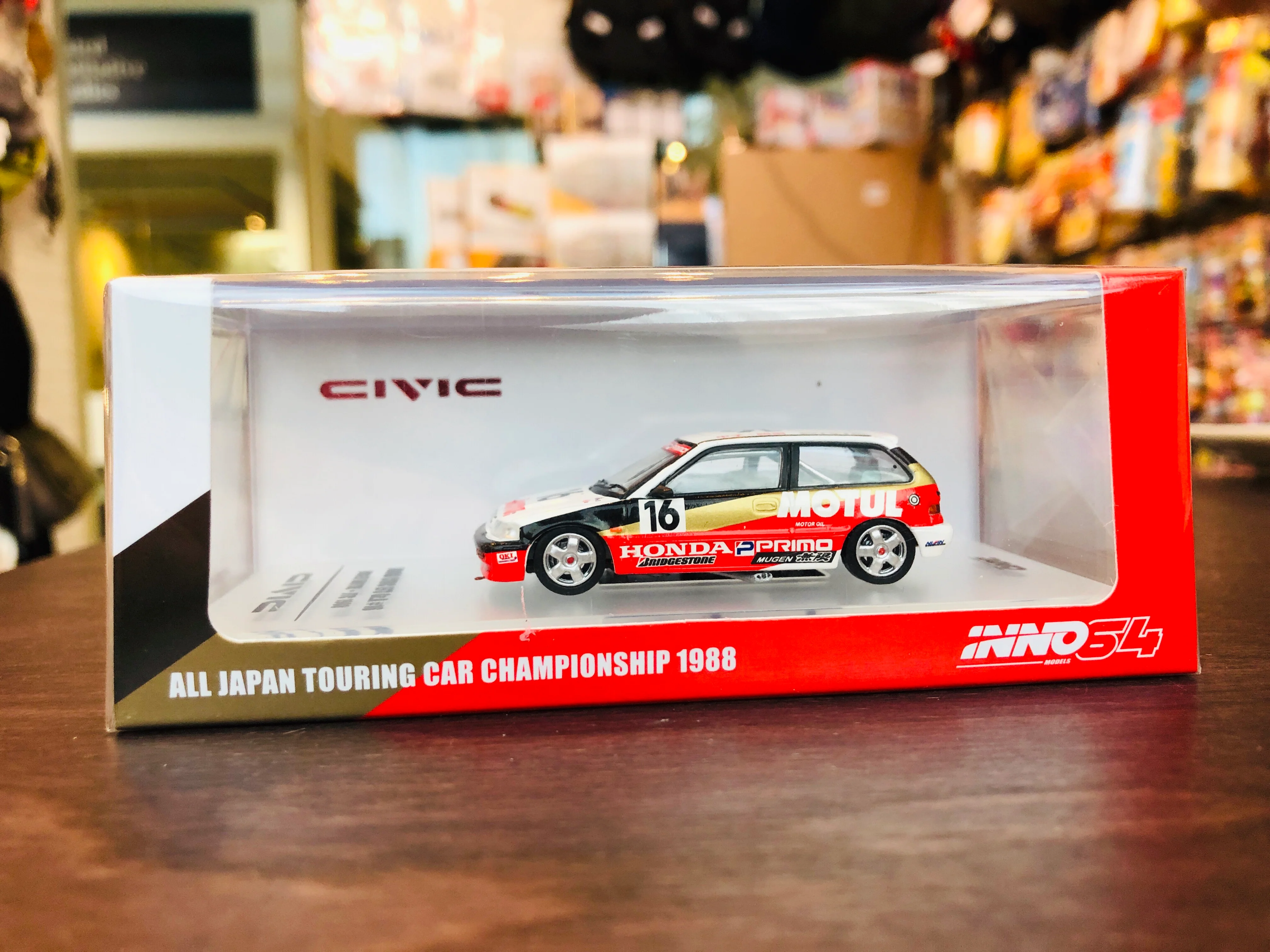 INNO64 Honda Civic EF3 Gr.A #16 Mugen Motul - JTC 1988 IN64-EF3-MOT88 - Image 3
