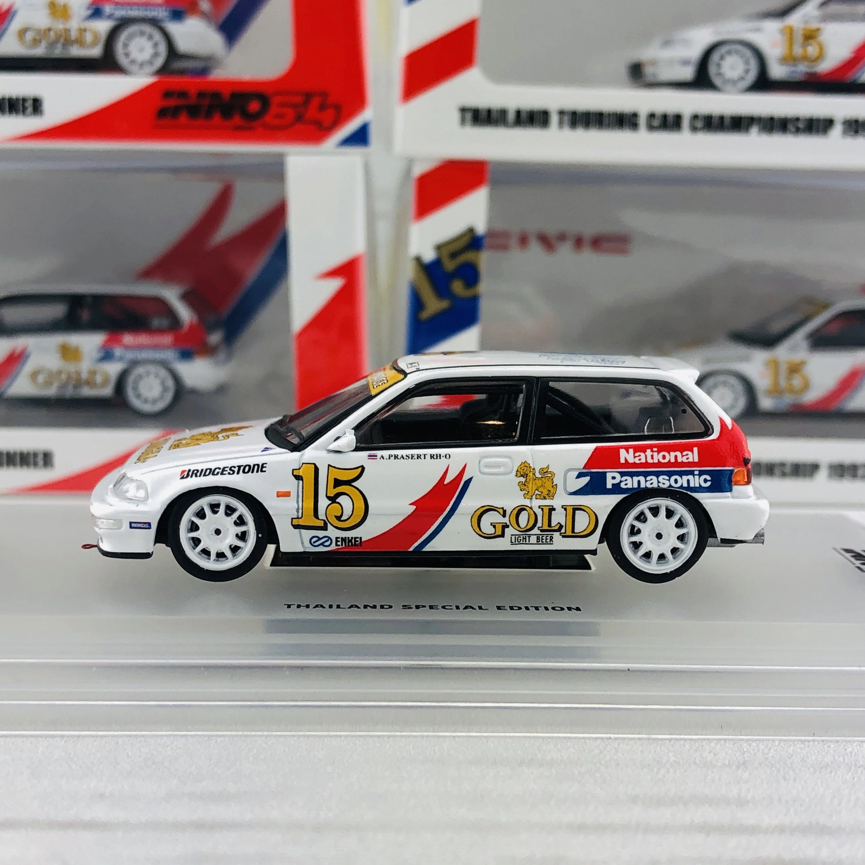 INNO64 Honda Civic EF9 #15 "Singha National Panasonic" Thailand Touring Car Championship 1992 Winner Thailand Special Edition IN64-EF9-TTCC92 - Image 2