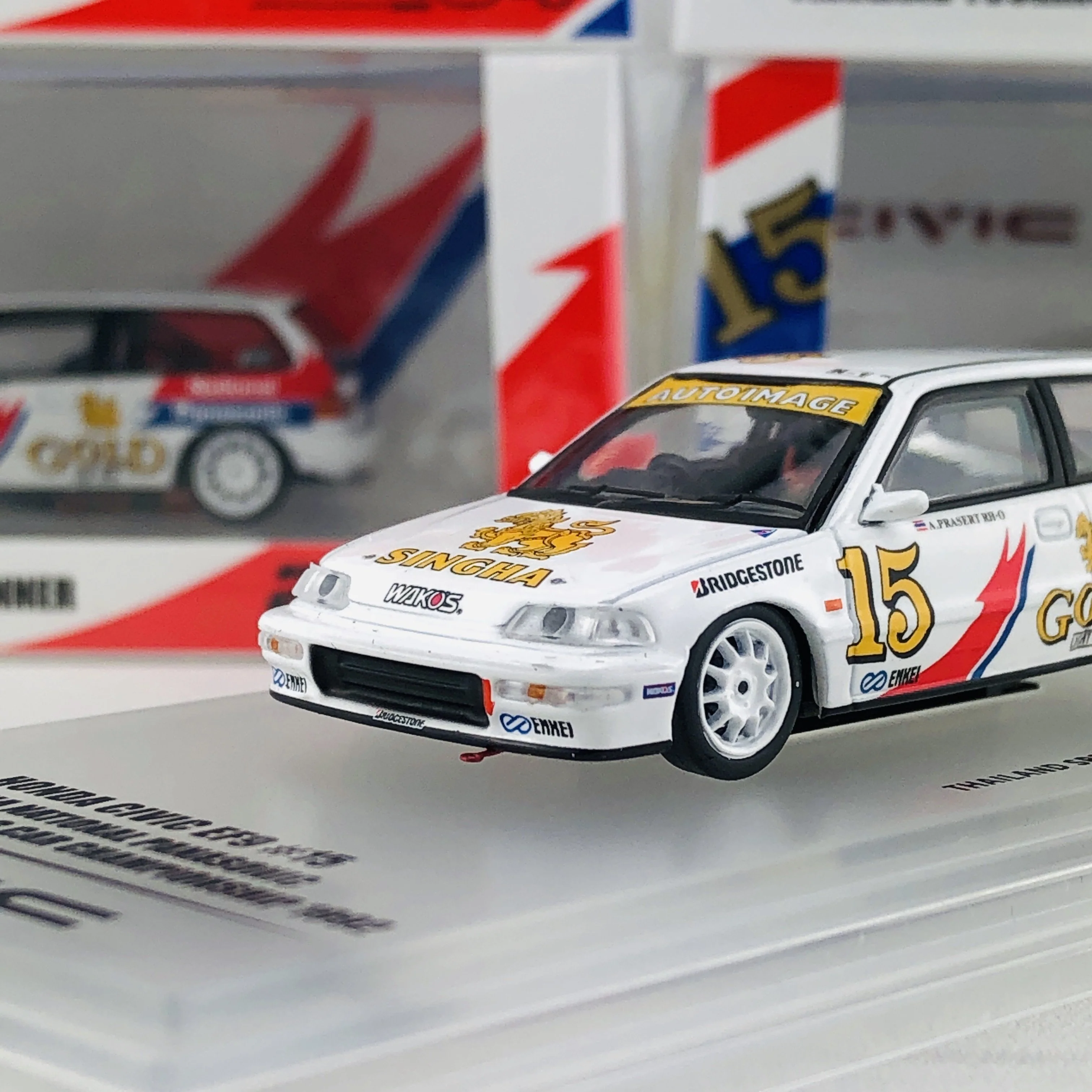 INNO64 Honda Civic EF9 #15 "Singha National Panasonic" Thailand Touring Car Championship 1992 Winner Thailand Special Edition IN64-EF9-TTCC92 - Image 3