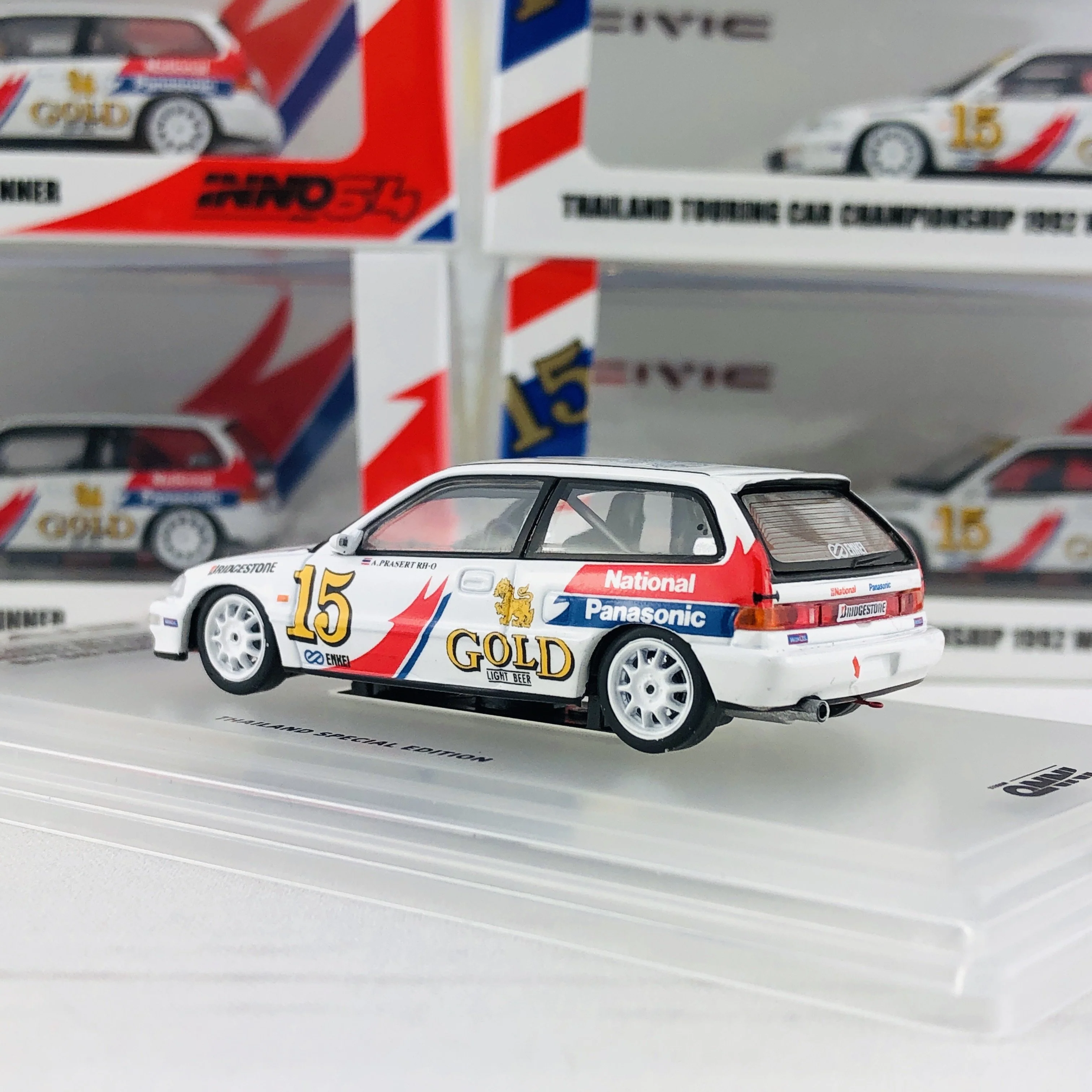 INNO64 Honda Civic EF9 #15 "Singha National Panasonic" Thailand Touring Car Championship 1992 Winner Thailand Special Edition IN64-EF9-TTCC92 - Image 4