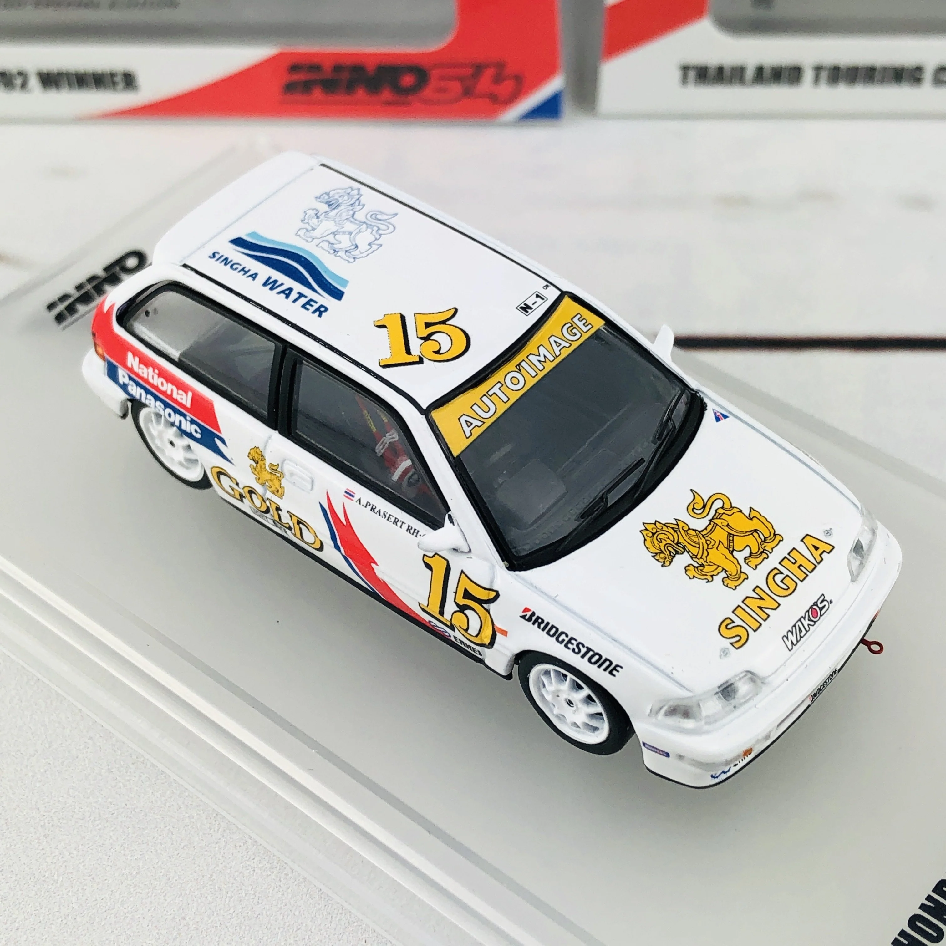 INNO64 Honda Civic EF9 #15 "Singha National Panasonic" Thailand Touring Car Championship 1992 Winner Thailand Special Edition IN64-EF9-TTCC92 - Image 6