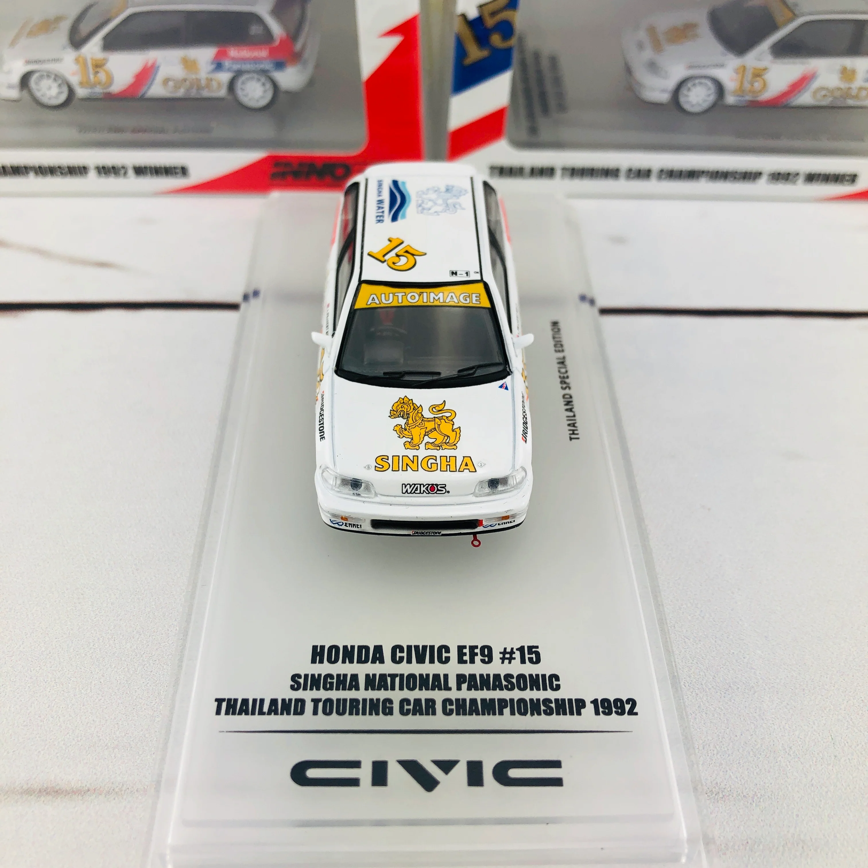 INNO64 Honda Civic EF9 #15 "Singha National Panasonic" Thailand Touring Car Championship 1992 Winner Thailand Special Edition IN64-EF9-TTCC92 - Image 8