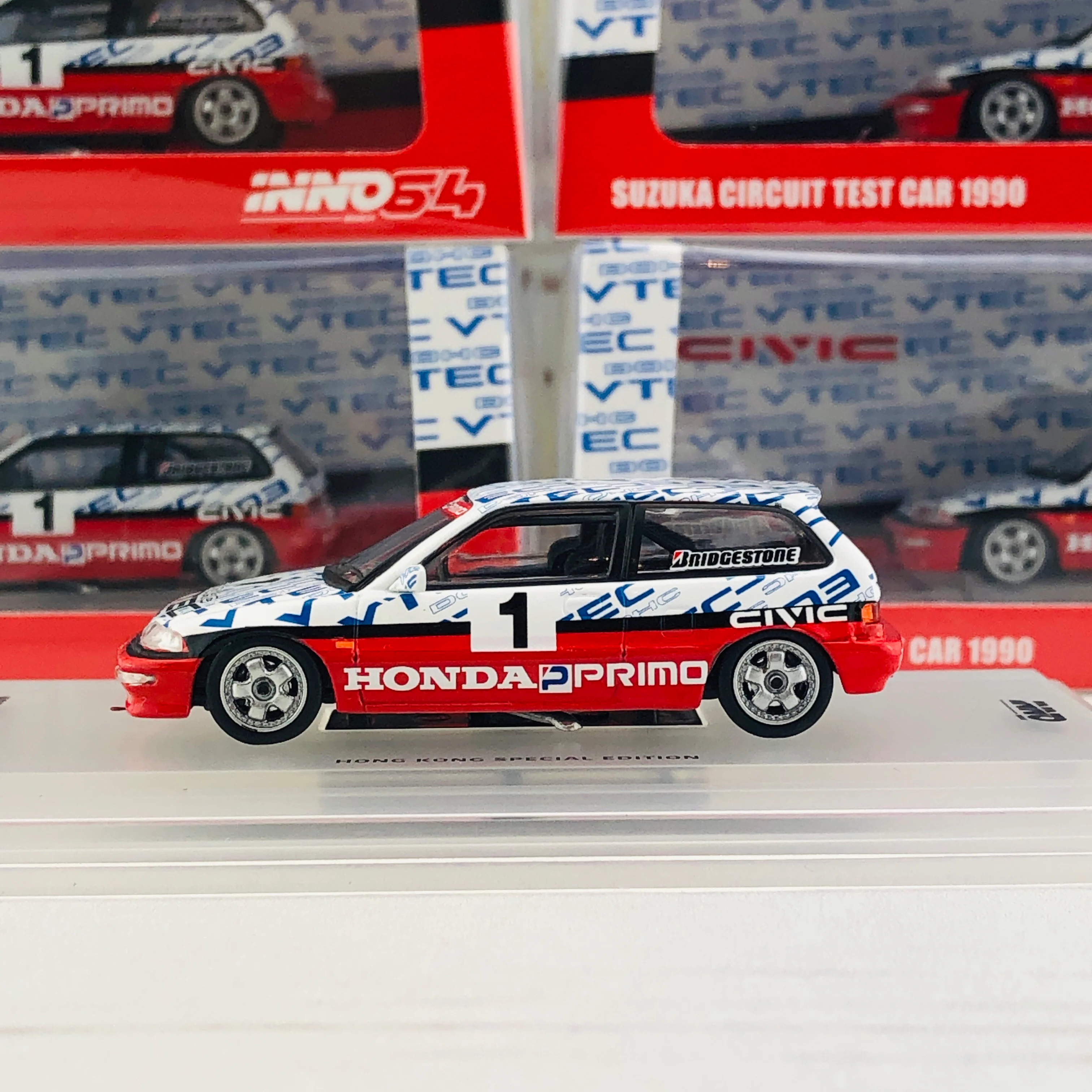 INNO64 Honda Civic EF9 Gr. N #1 Suzuka Circuit Test Car 1990 AYRTON SENNA IN64-EF9-SENHKS - Image 2