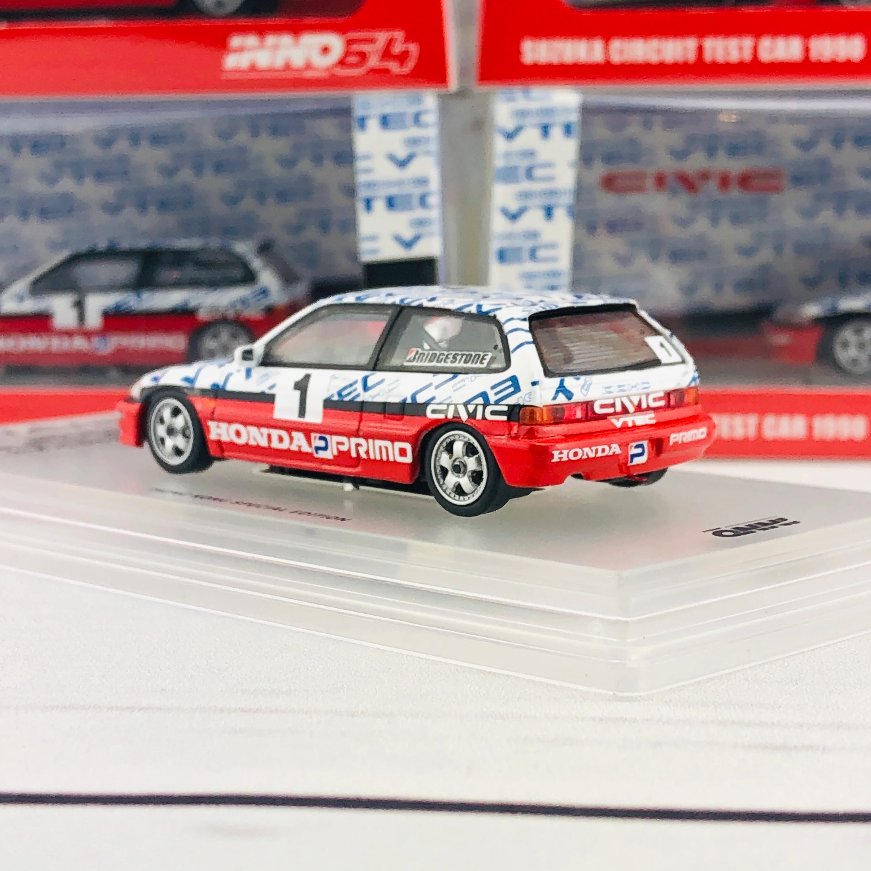INNO64 Honda Civic EF9 Gr. N #1 Suzuka Circuit Test Car 1990 AYRTON SENNA IN64-EF9-SENHKS - Image 5