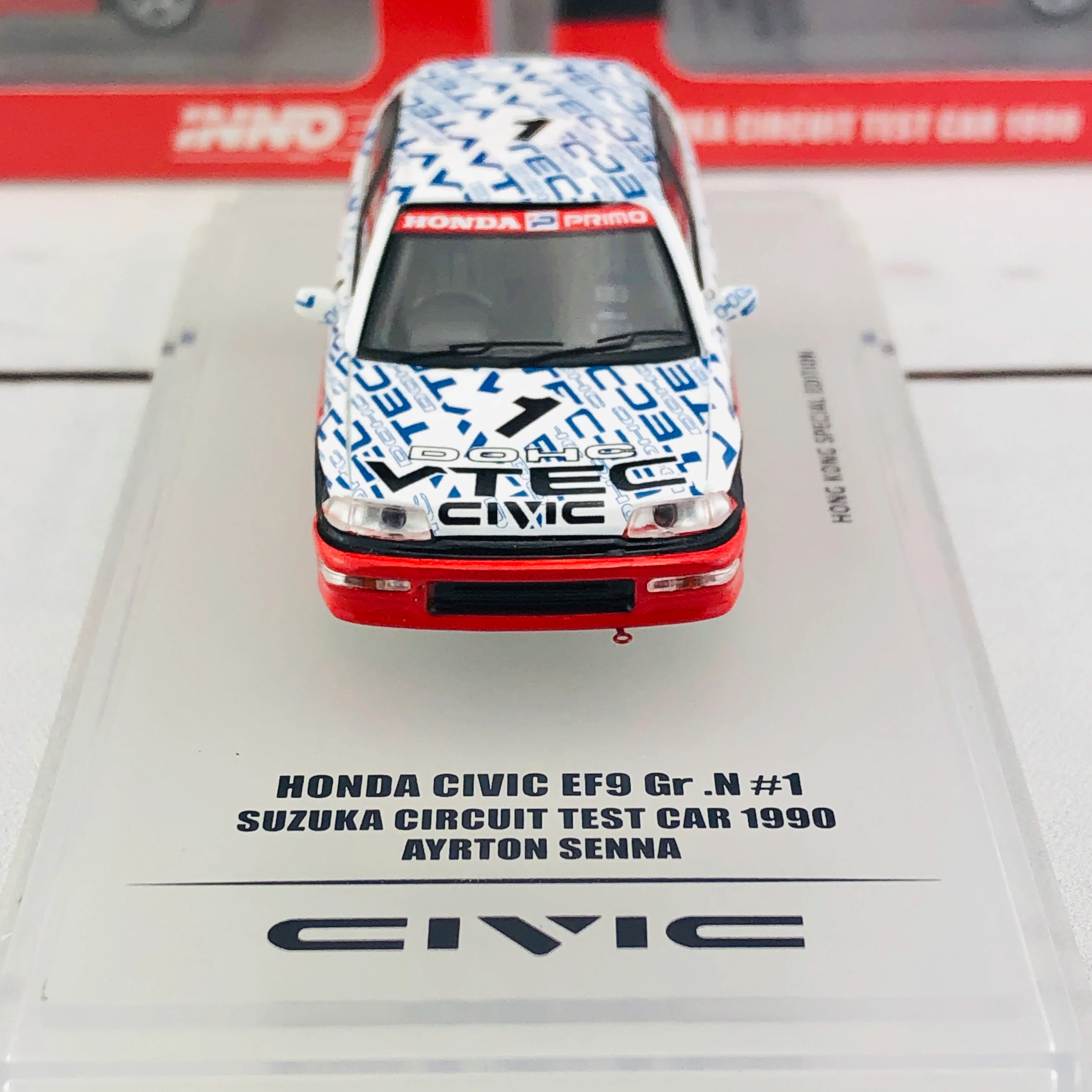 INNO64 Honda Civic EF9 Gr. N #1 Suzuka Circuit Test Car 1990 AYRTON SENNA IN64-EF9-SENHKS - Image 6