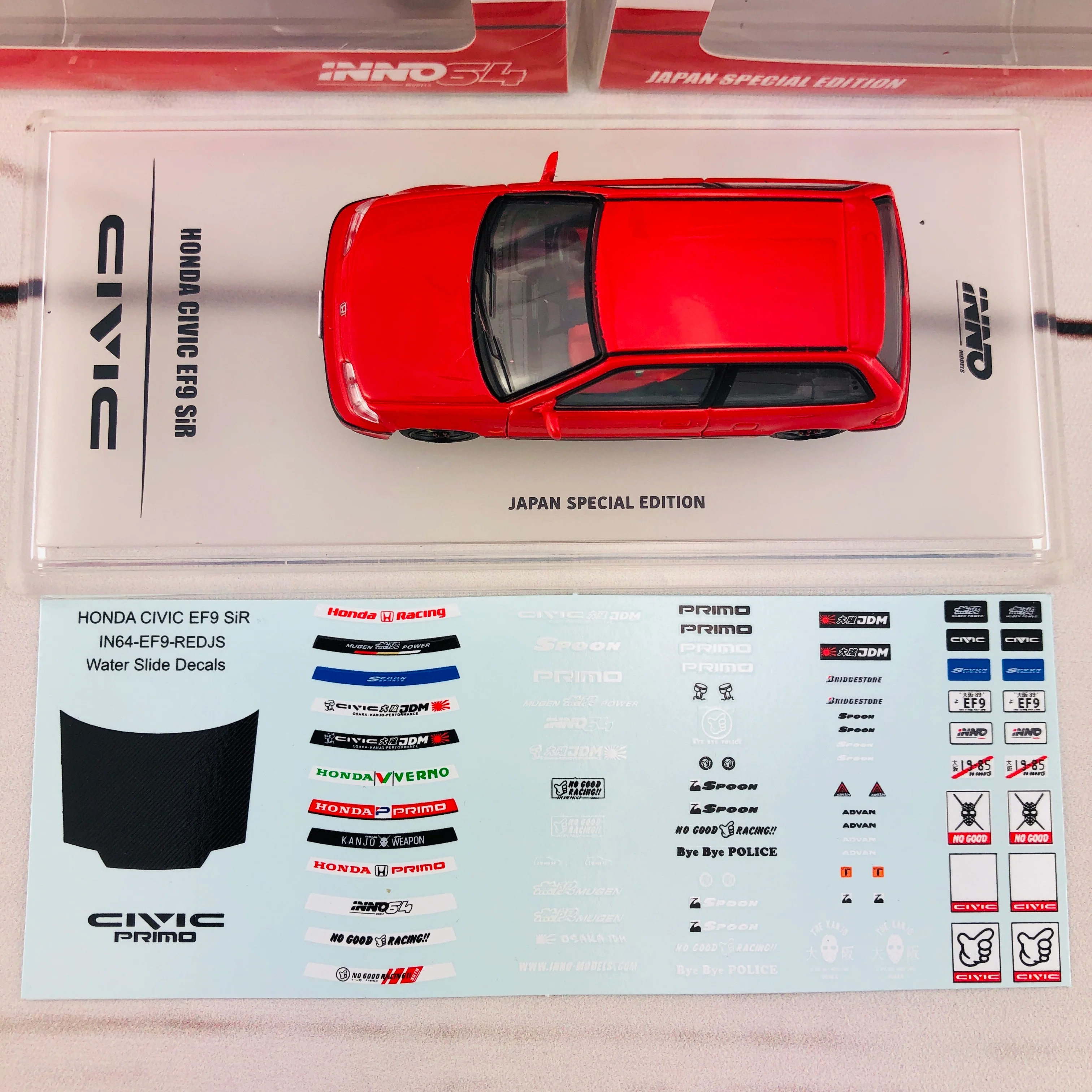 INNO64 HONDA CIVIC EF9 SiR Japan Special Edition IN64-EF9-REDJS - Image 8