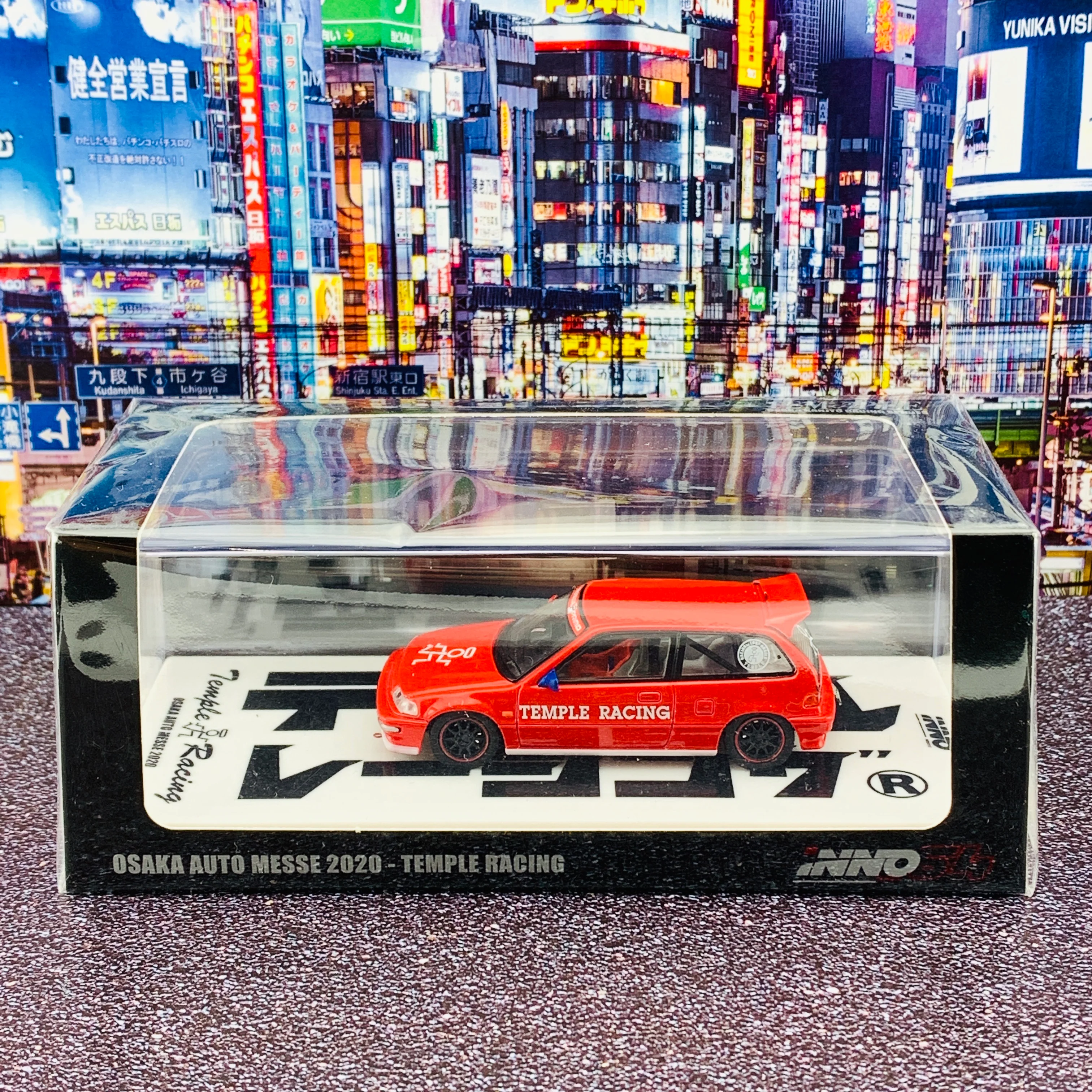 INNO64 1/64 HONDA CIVIC EF9 TEMPLE RACING Osaka Auto Messe 2020 IN64-EF9-OAM20 - Image 2