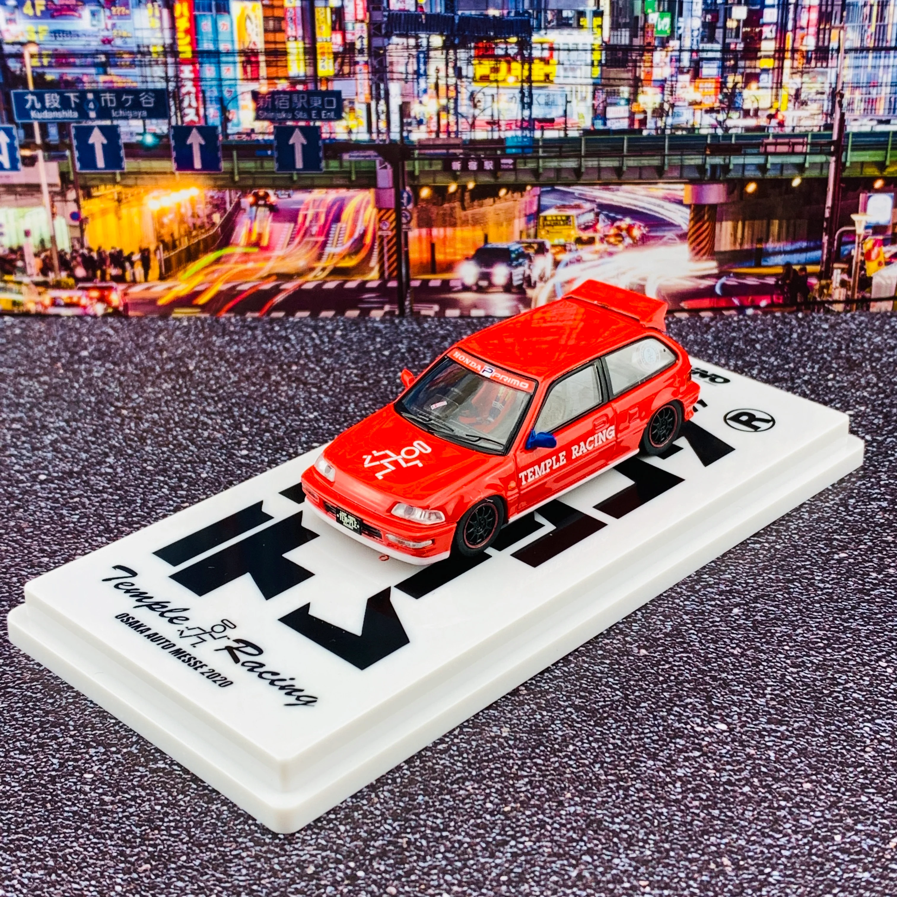 INNO64 1/64 HONDA CIVIC EF9 TEMPLE RACING Osaka Auto Messe 2020 IN64-EF9-OAM20 - Image 3