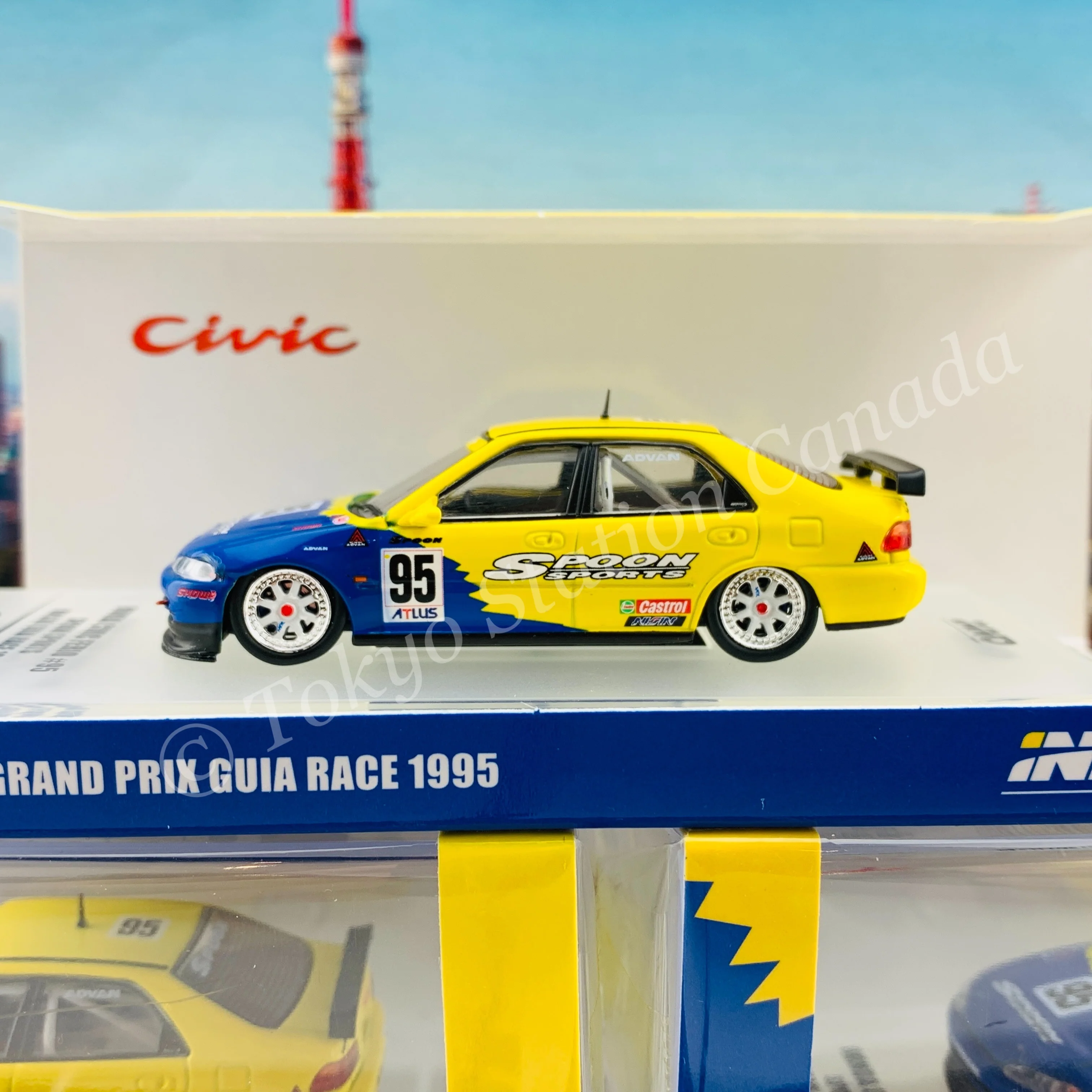 INNO64 Honda Civic Ferio #95 Spoon Sports Macau Guia Race 1995 IN64-EG9-SP95 - Image 2