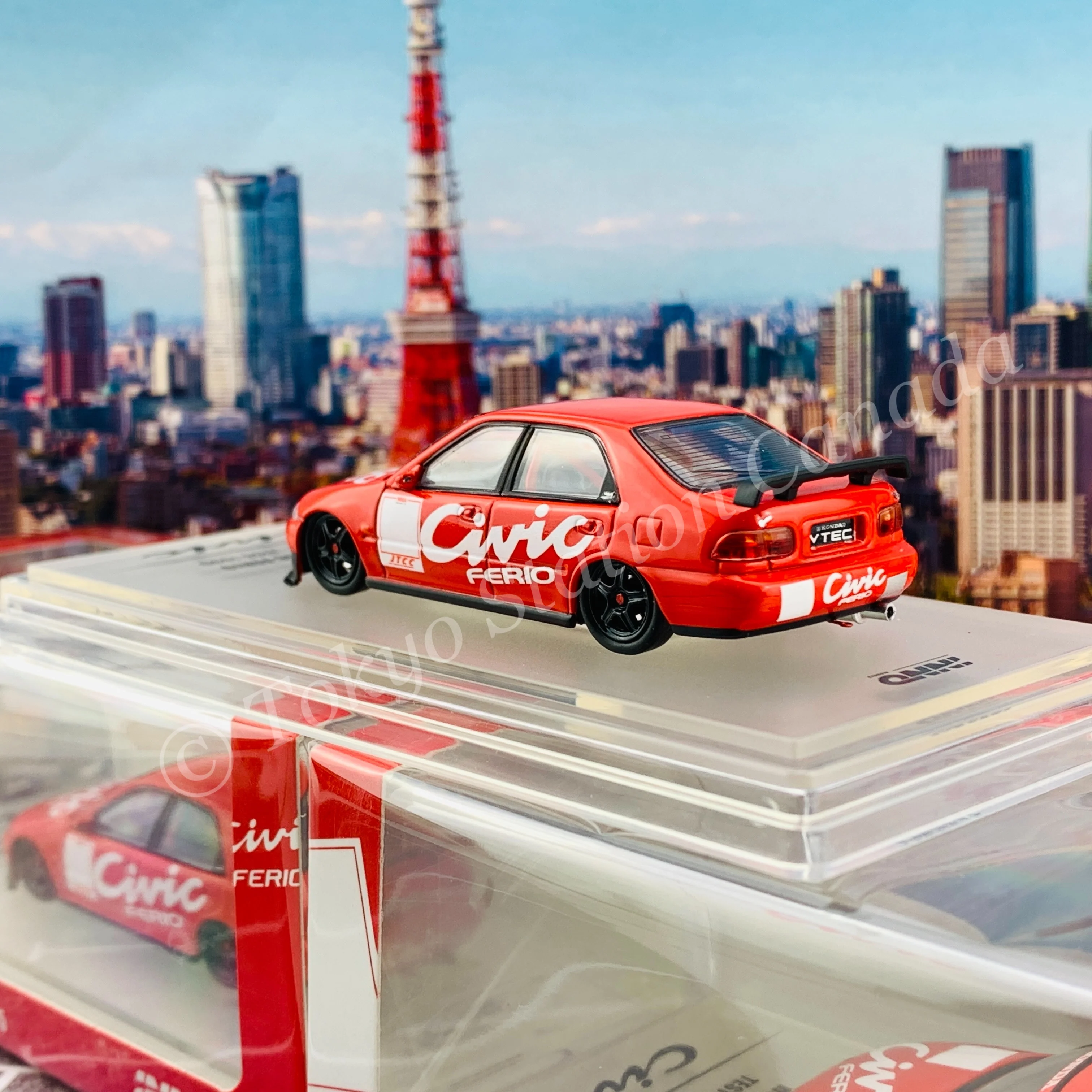 INNO64 1/64 HONDA CIVIC FERIO TEST CAR JTCC 1995 IN64-EG9-TC95 - Image 5