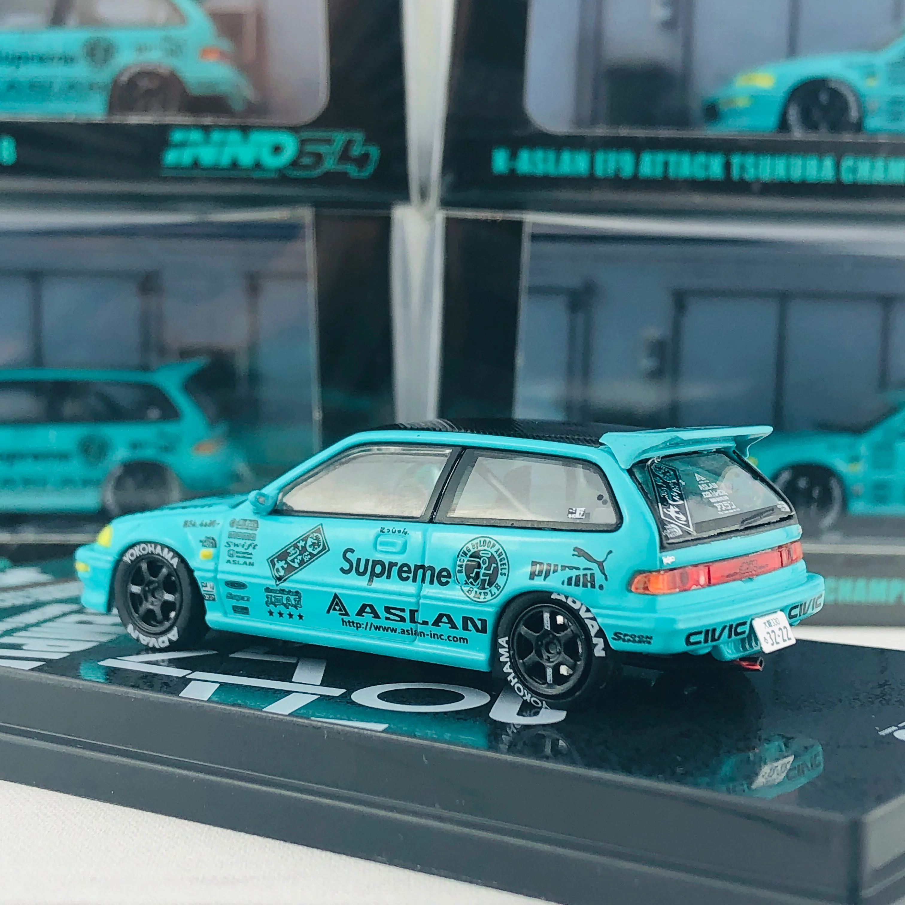 INNO64 JDM Collection HONDA CIVIC EF9 K-ASLAN ATTACK TSUKUBA CHAMPIONSHIP 2018 IN64-EF9-JDM03 - Image 3