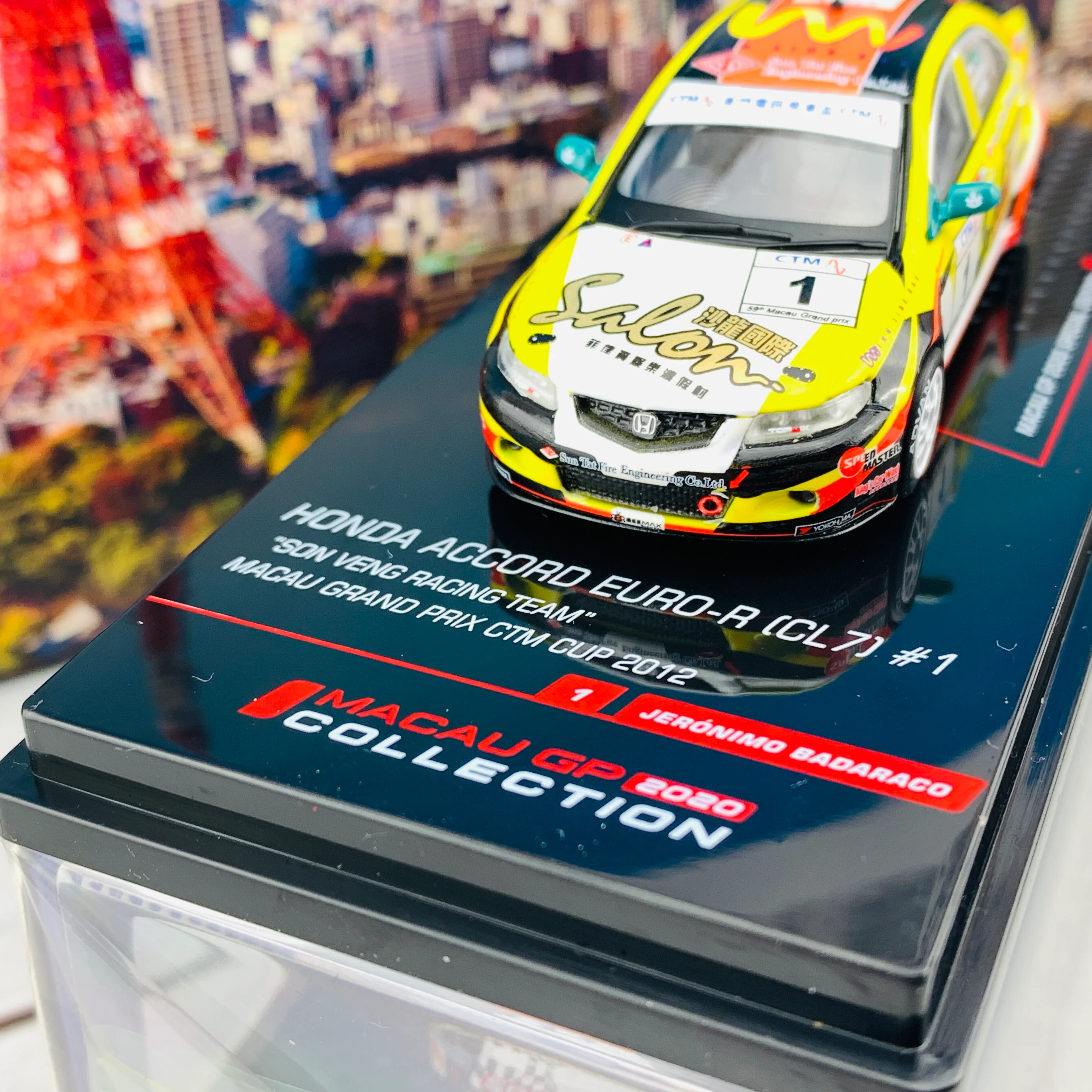 INNO64 MACAU GP 2020 COLLECTION HONDA ACCORD Euro-R (CL7) #1 Macau Grand Prix CTM Cup  2012 J. Badaraco IN64-CL7-MGP20JB  **Autograph from J.Badaraco** - Image 3
