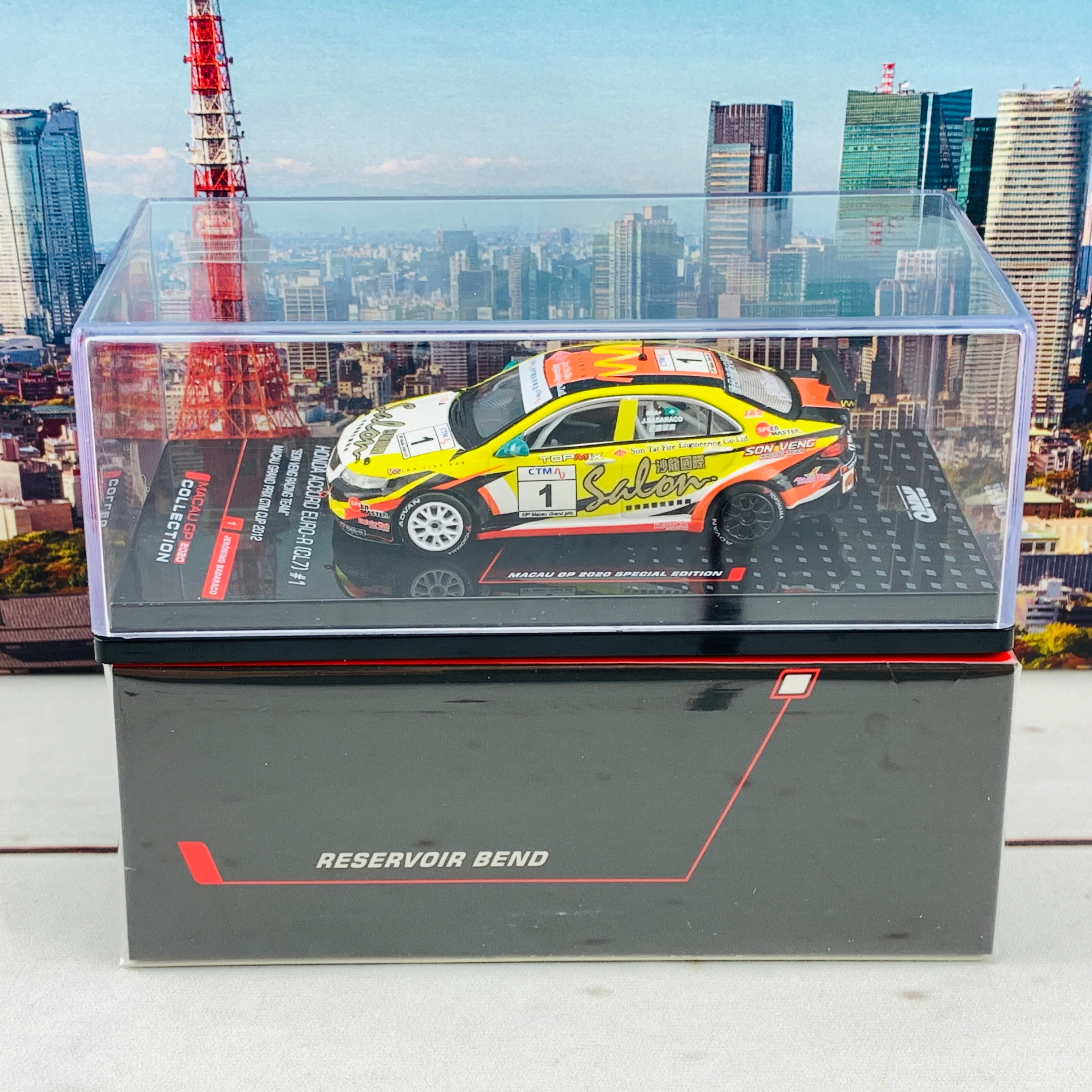 INNO64 MACAU GP 2020 COLLECTION HONDA ACCORD Euro-R (CL7) #1 Macau Grand Prix CTM Cup  2012 J. Badaraco IN64-CL7-MGP20JB  **Autograph from J.Badaraco** - Image 8