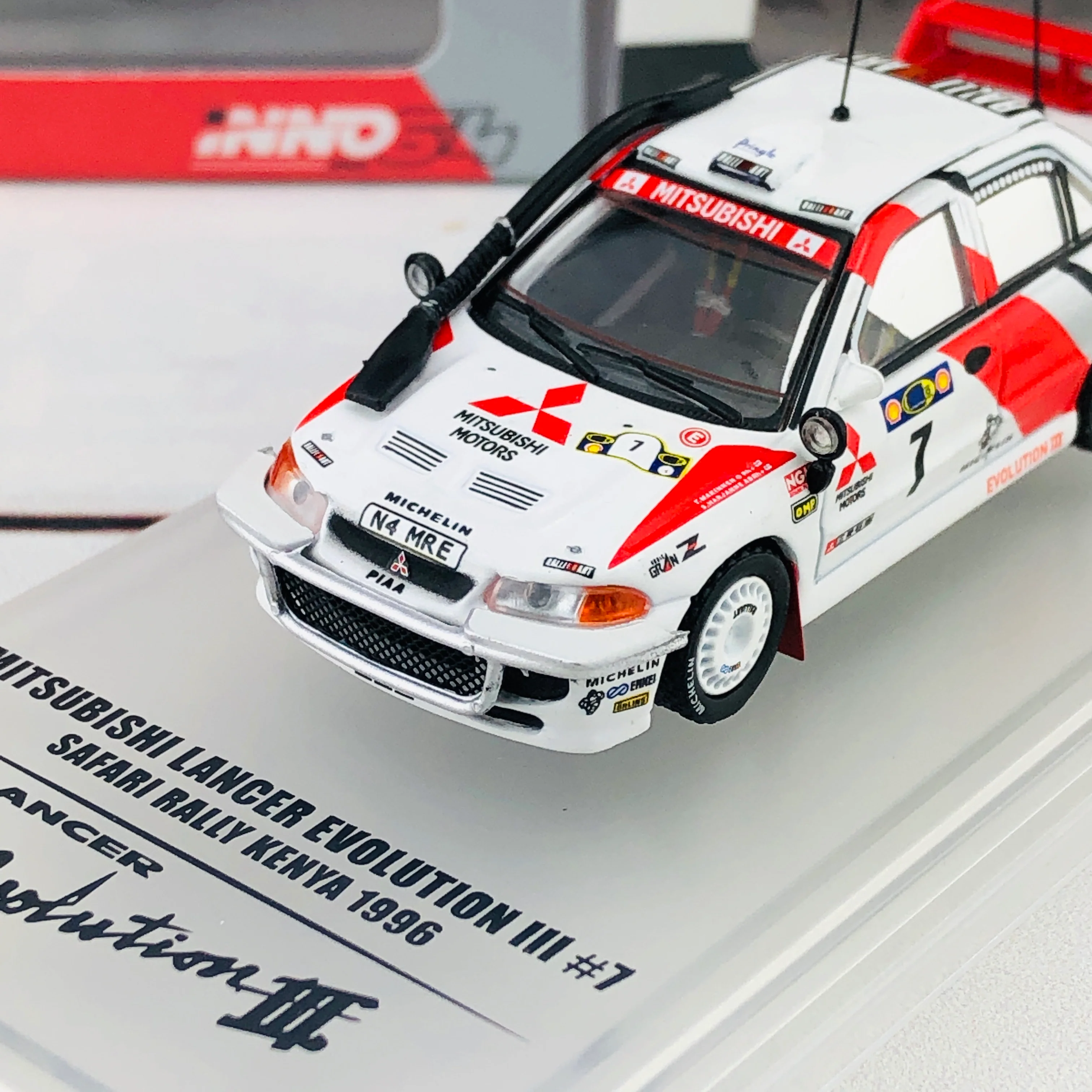 INNO64 Mitsubishi Lancer Evolution III #7 Safari Rally Kenya 1996 IN64-EVO3-96SA7 - Image 3