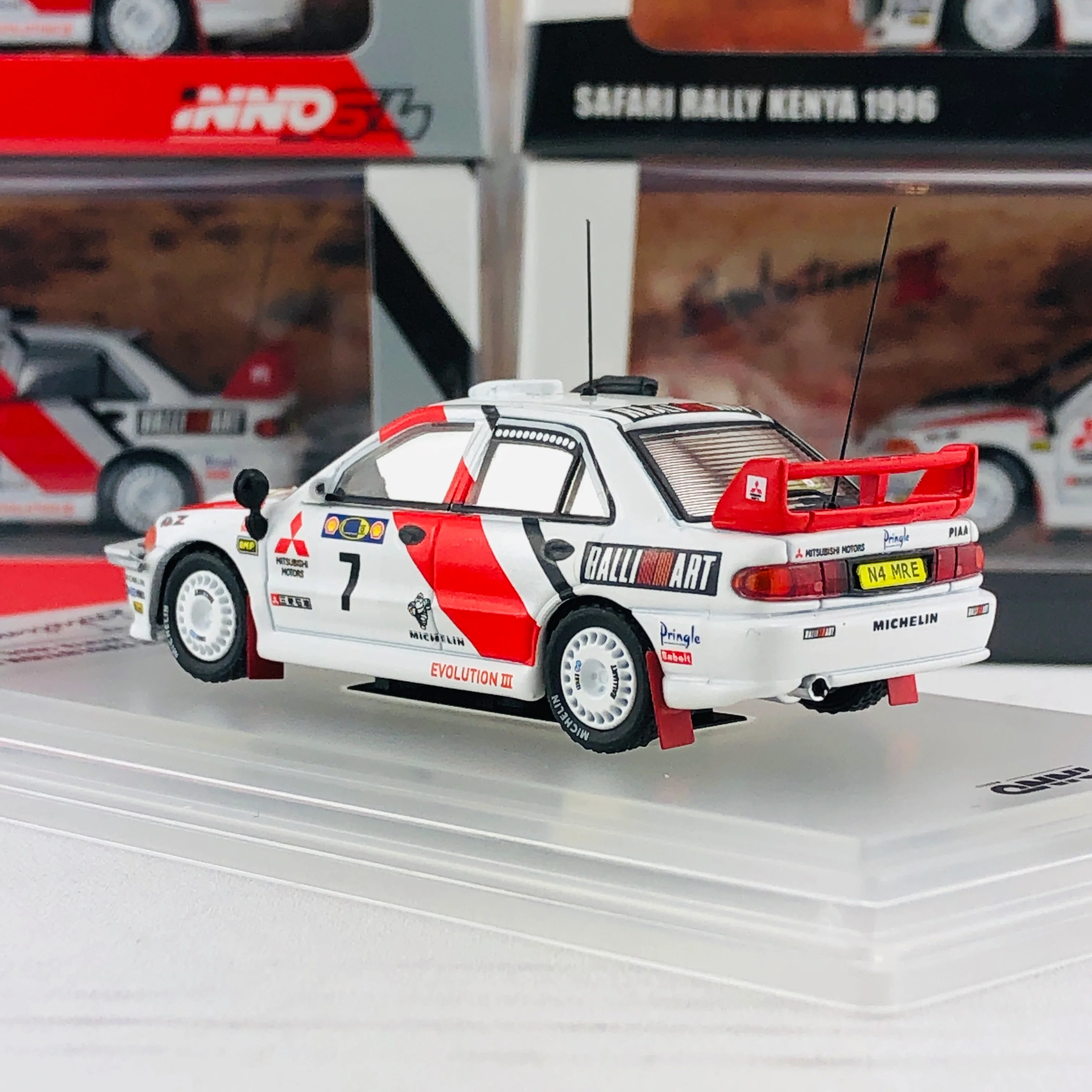 INNO64 Mitsubishi Lancer Evolution III #7 Safari Rally Kenya 1996 IN64-EVO3-96SA7 - Image 4